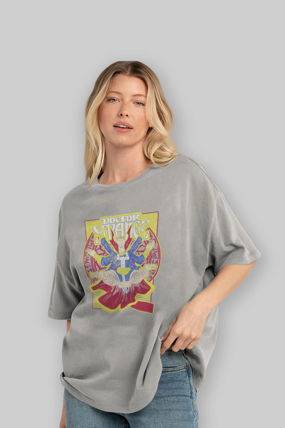 Doctor Strange (1) Ön Baskılı Oversize t-shirt Erkek Kadın Unisex %100 Pamuk Bisiklet Yaka tişort