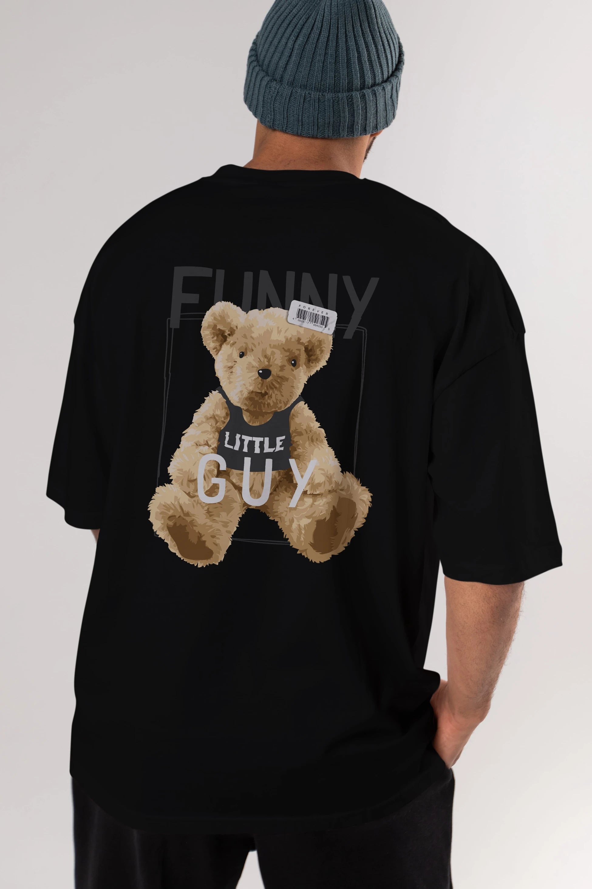Teddy Bear Funny Arka Baskılı Oversize t-shirt Erkek Kadın Unisex %100 Pamuk