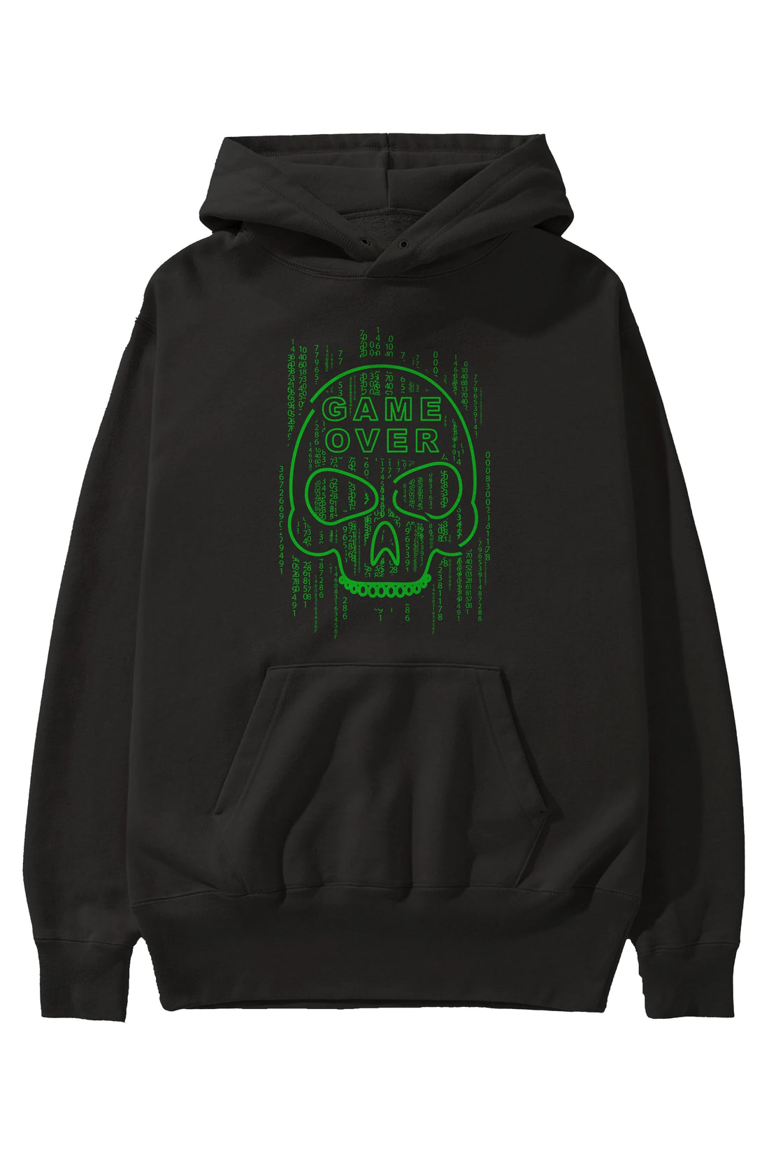 Game Over Ön Baskılı Hoodie Oversize Kapüşonlu Sweatshirt Erkek Kadın Unisex