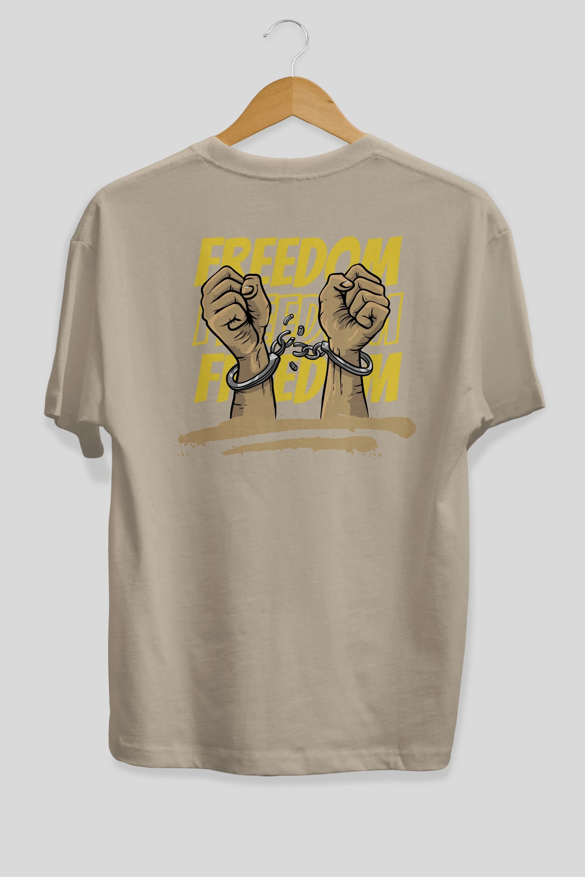 Freedom Yazılı Arka Baskılı Oversize t-shirt Erkek Kadın Unisex
