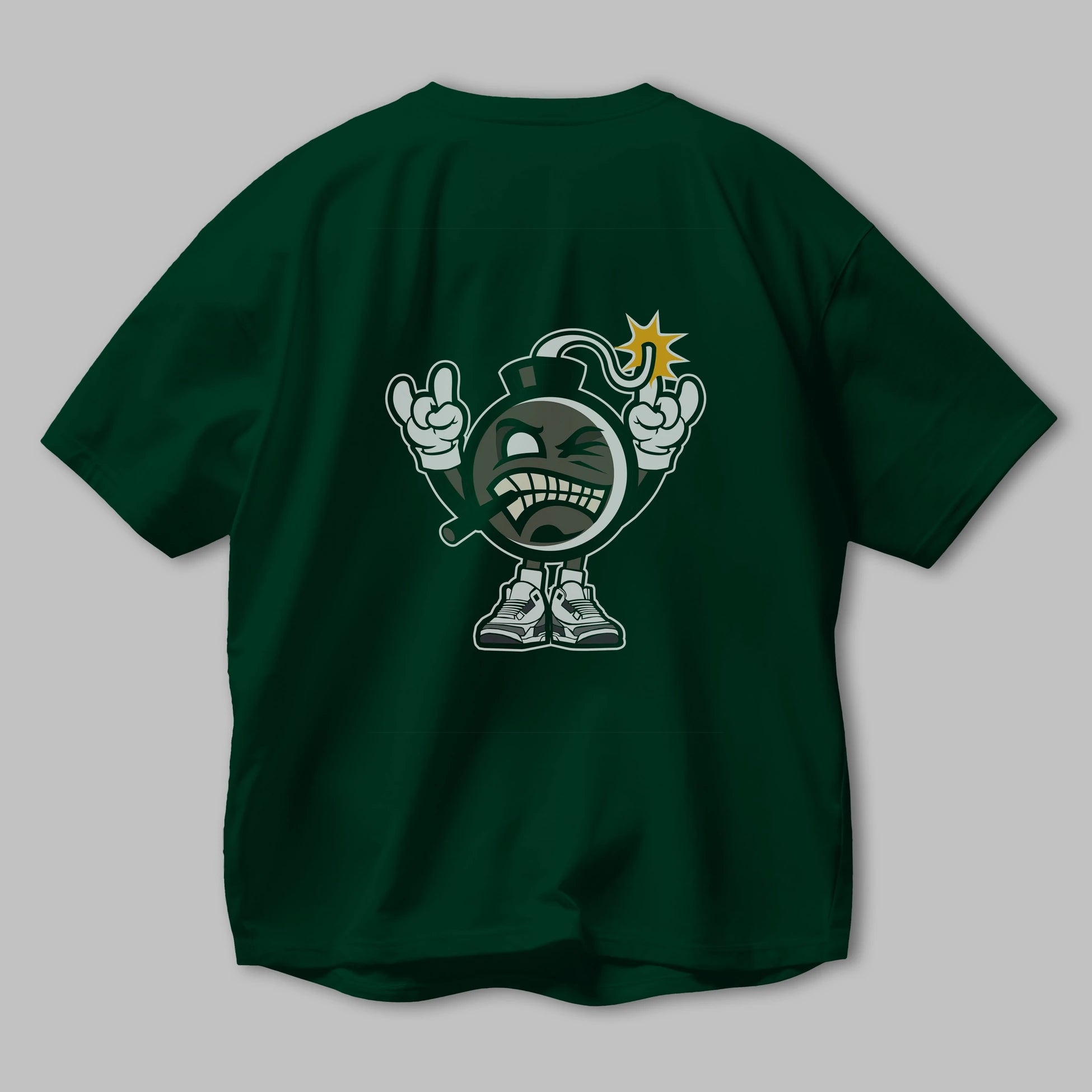 Evil Bomb Arka Baskılı Oversize t-shirt Erkek Kadın Unisex %100 Pamuk tişort
