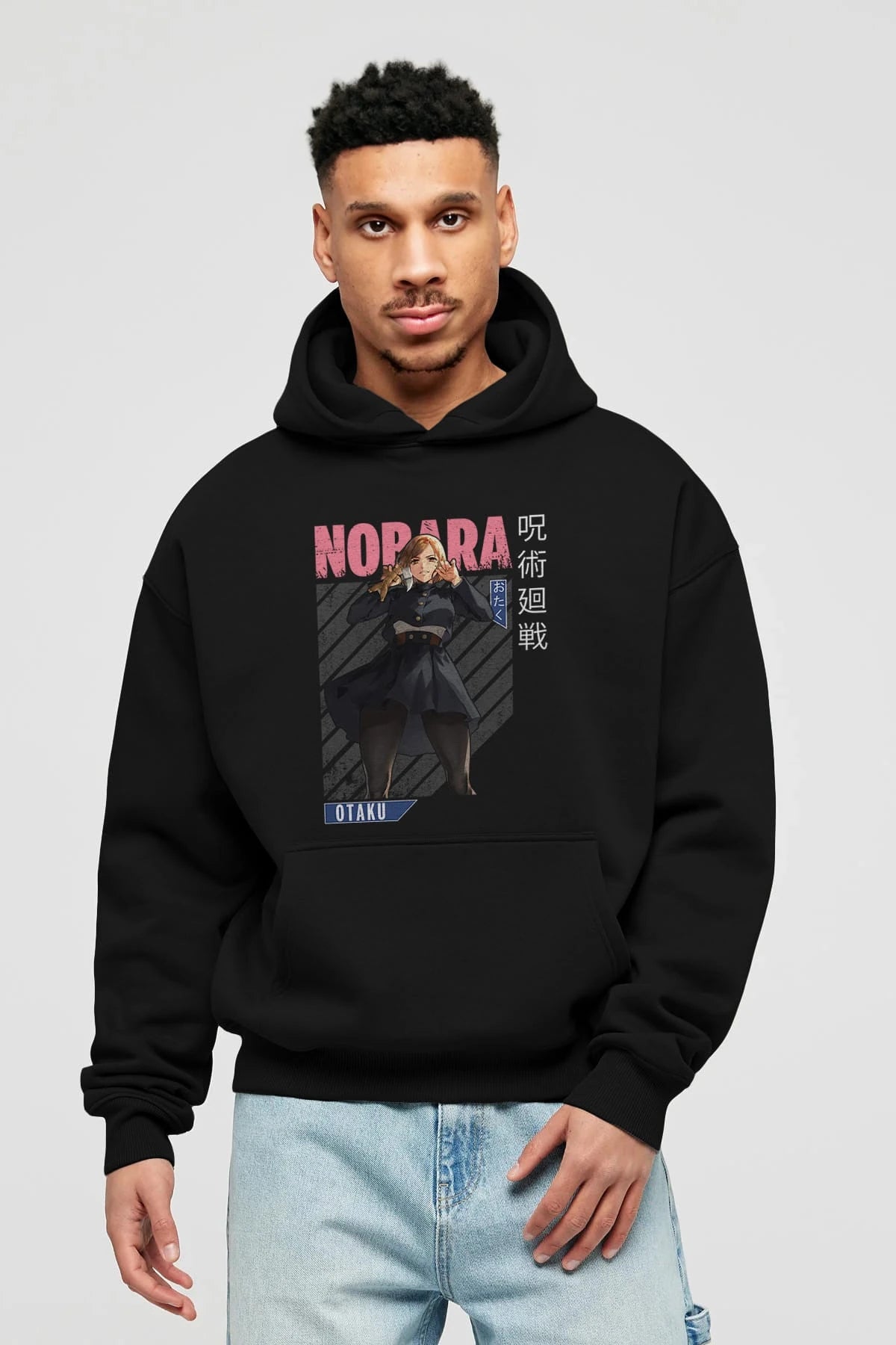 Nobara Kugisaki 4 Anime Ön Baskılı Hoodie Oversize Kapüşonlu Sweatshirt Erkek Kadın Unisex