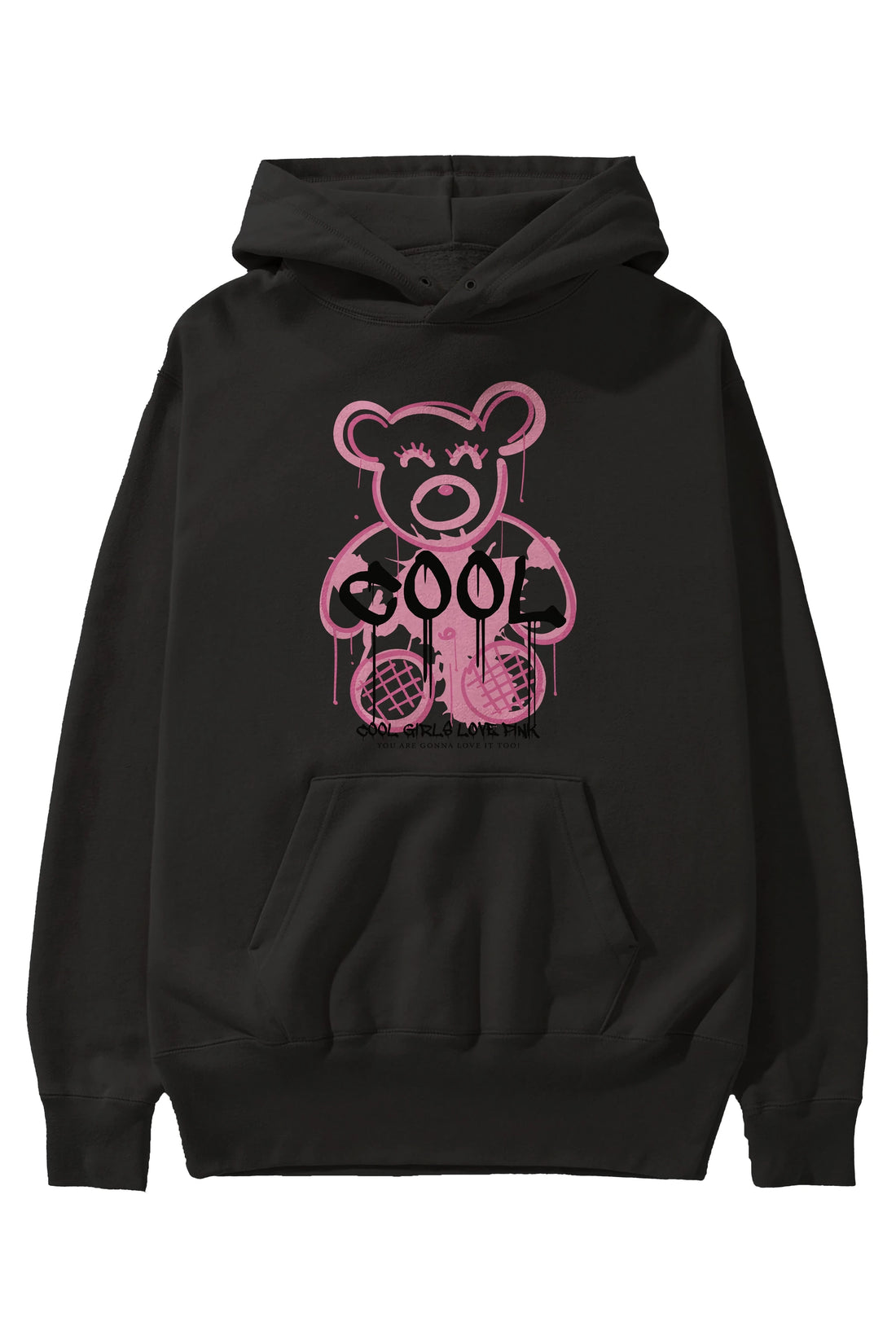 Cool Bear Ön Baskılı Hoodie Oversize Kapüşonlu Sweatshirt Erkek Kadın Unisex