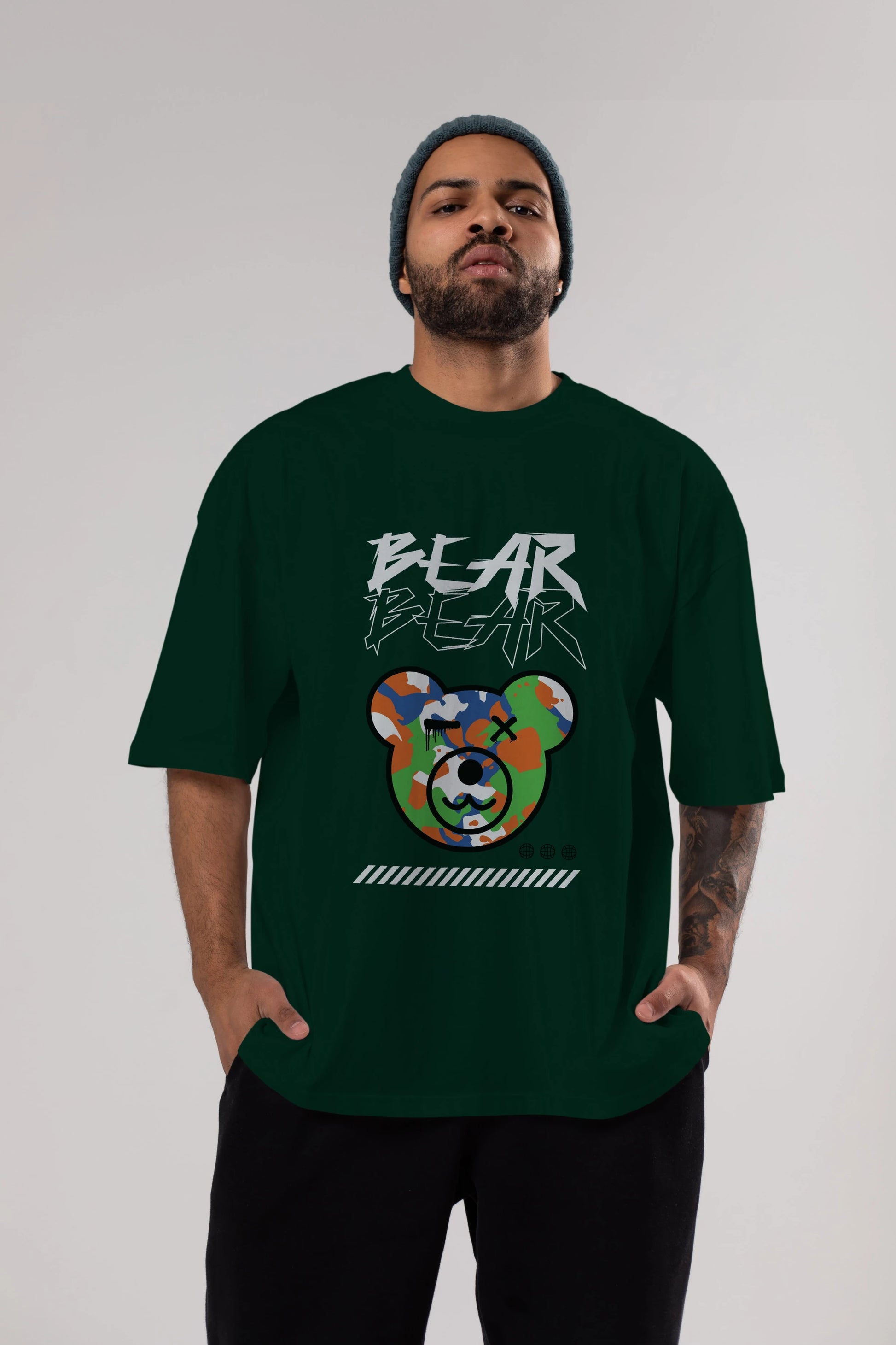Bear Bear Ön Baskılı Oversize t-shirt Erkek Kadın Unisex
