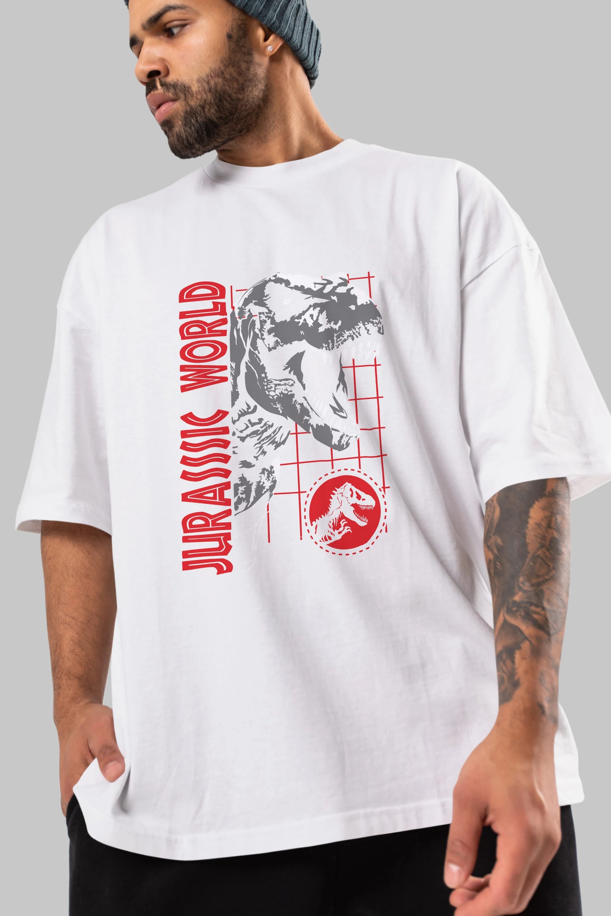Jurassic Park (2) Ön Baskılı Oversize t-shirt Erkek Kadın Unisex %100 Pamuk Bisiklet Yaka tişort
