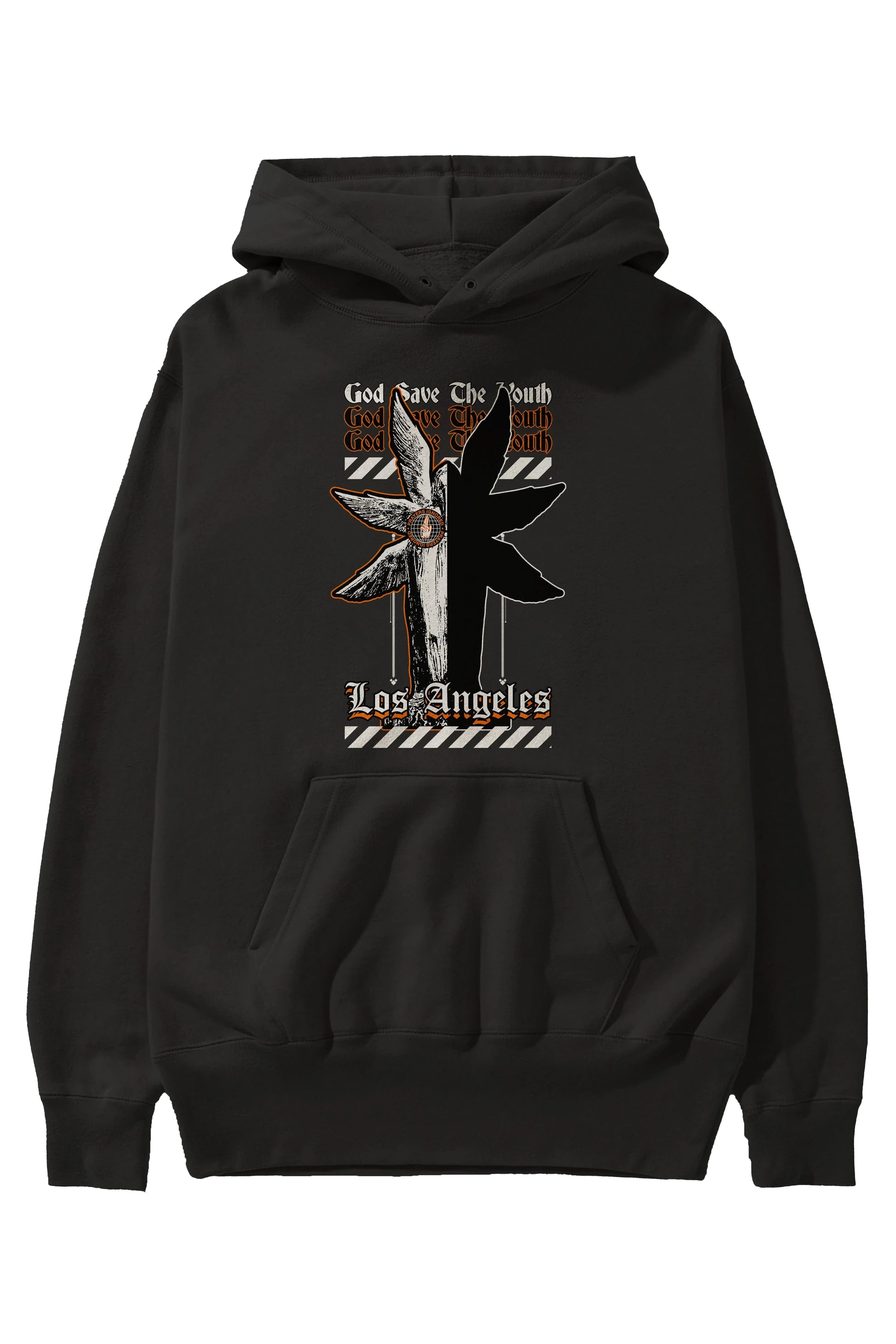God Save The Youth Ön Baskılı Hoodie Oversize Kapüşonlu Sweatshirt Erkek Kadın Unisex