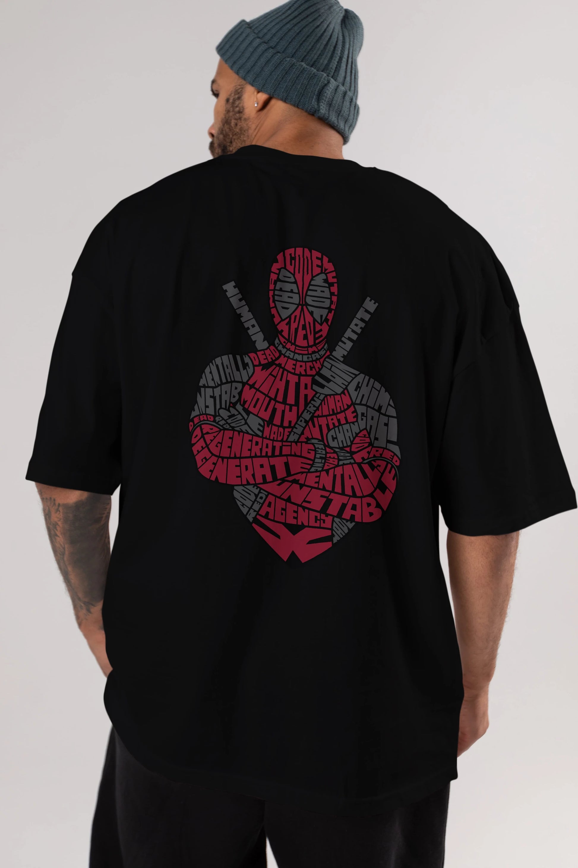 Dead Red Arka Baskılı Oversize t-shirt %100 pamuk Erkek Kadın Unisex