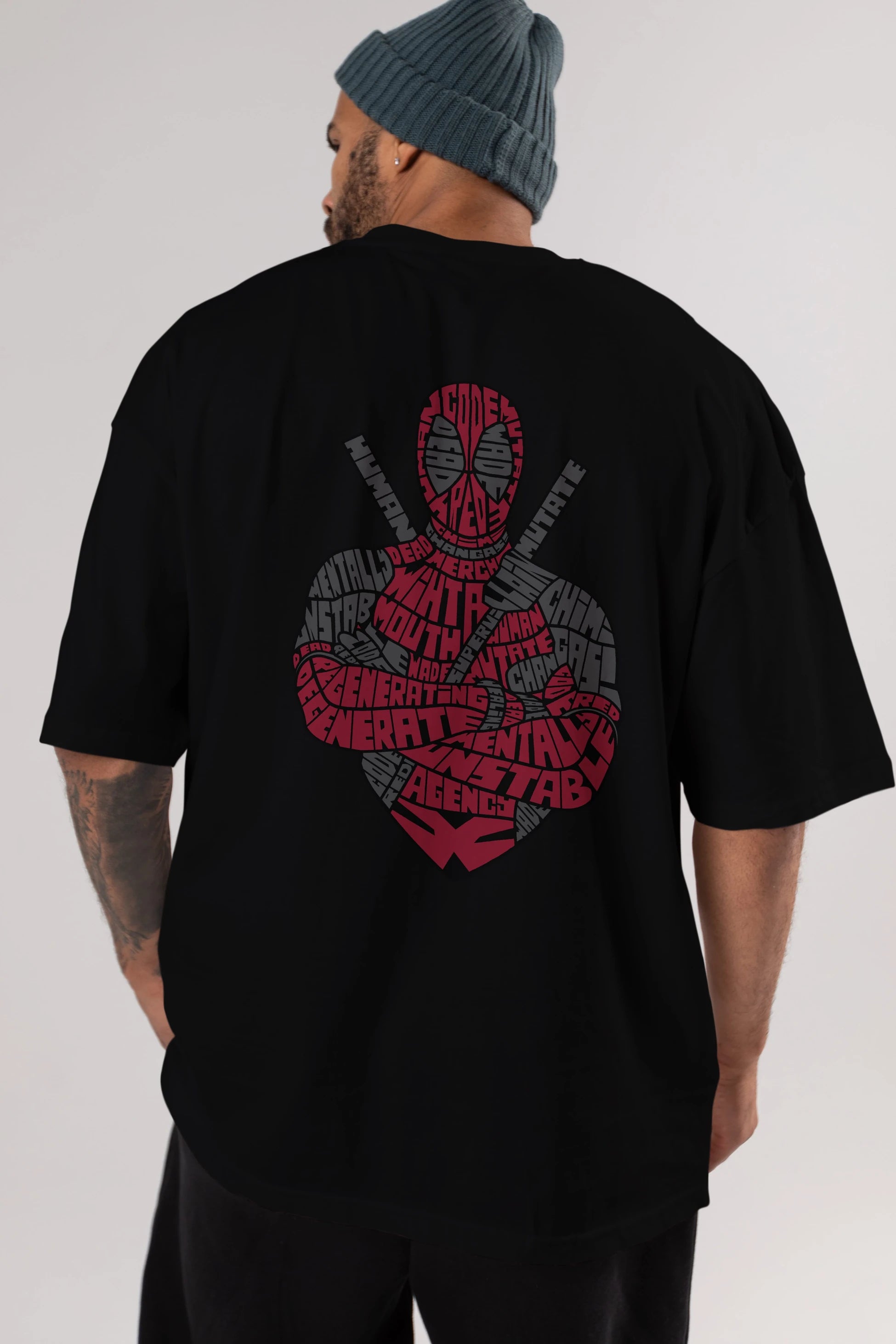 Dead Red Arka Baskılı Oversize t-shirt %100 pamuk Erkek Kadın Unisex