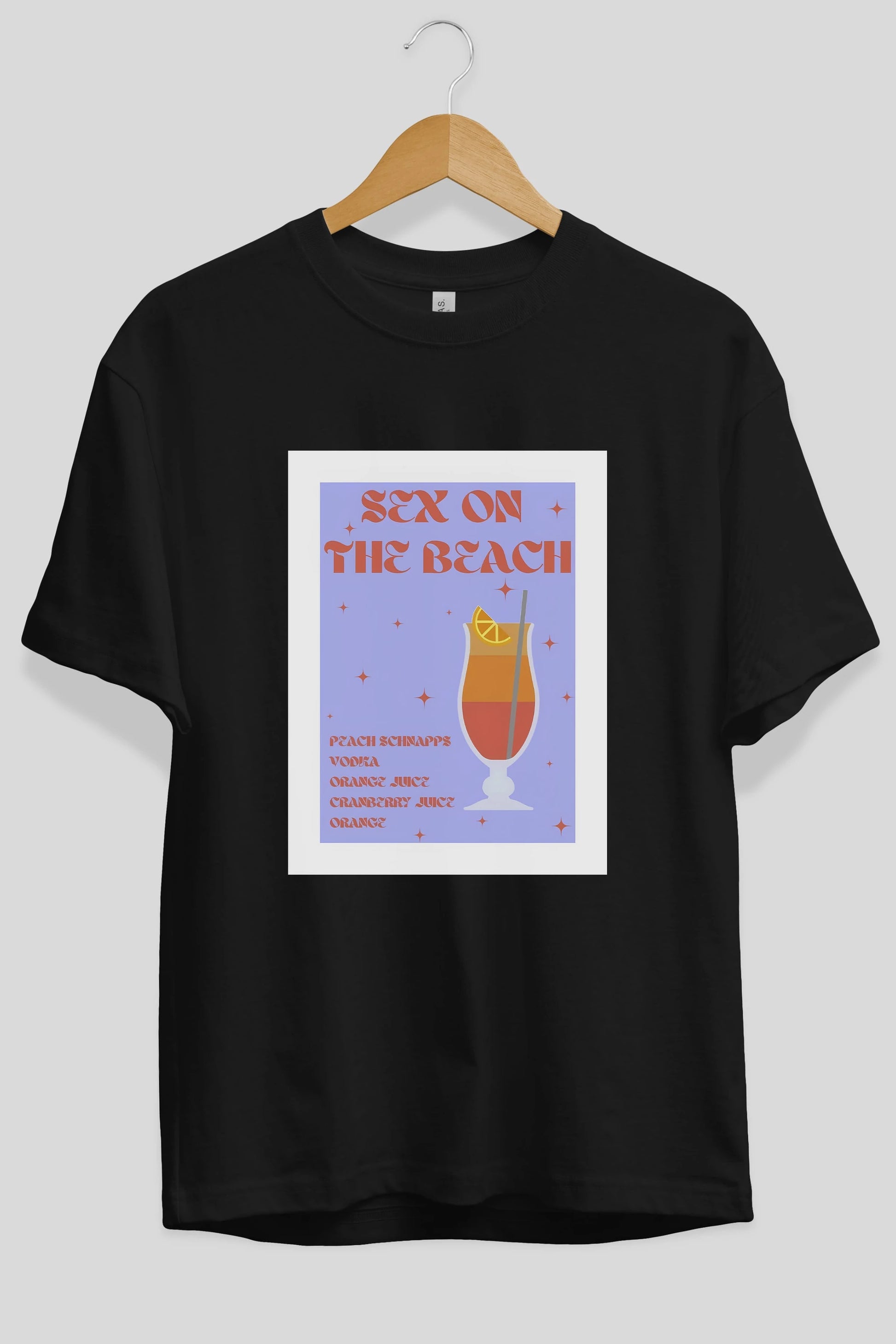 Sex On The Beach Ön Baskılı Oversize t-shirt Erkek Kadın Unisex %100 Pamuk Bisiklet Yaka tişort