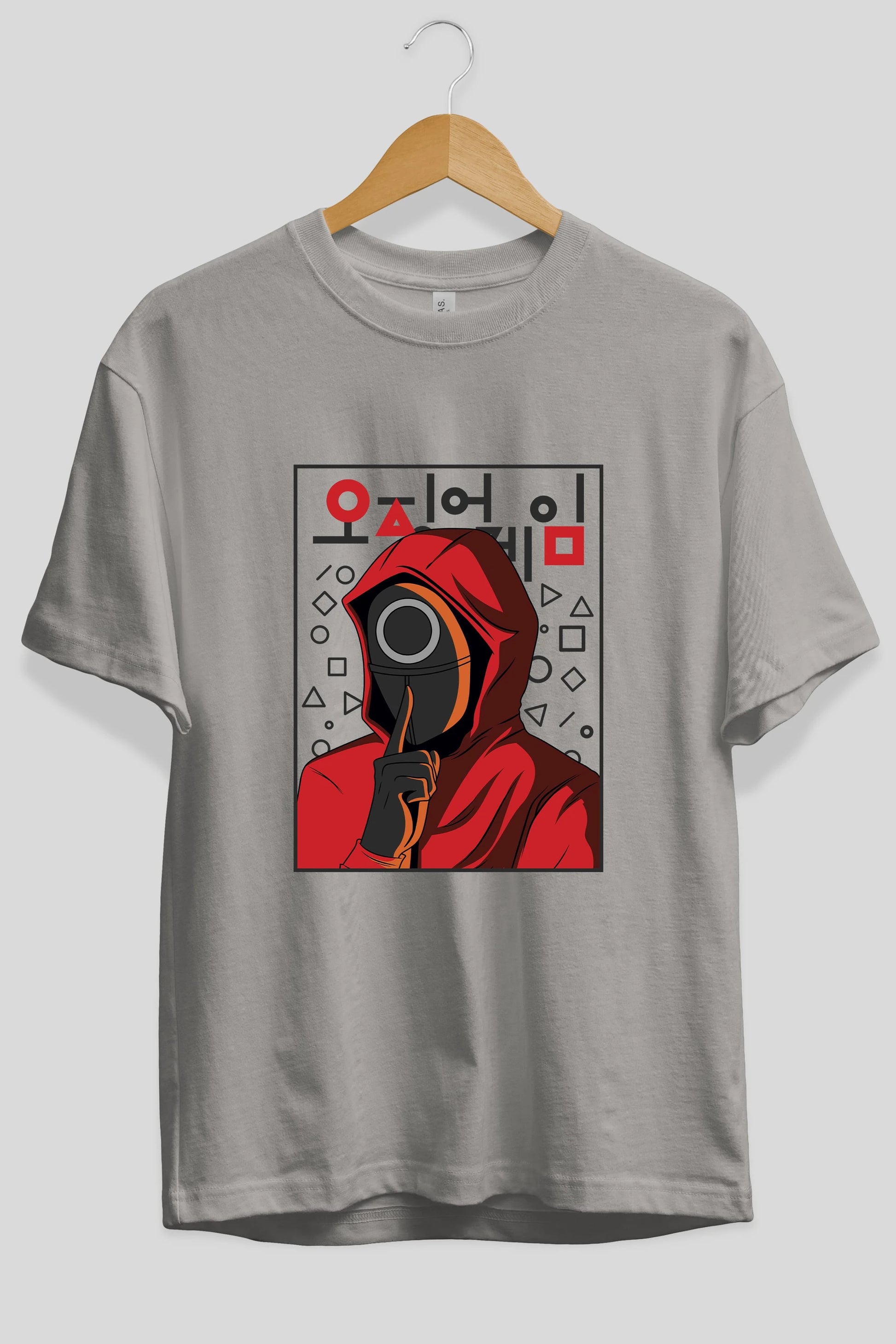 Squid Game (5) Ön Baskılı Oversize t-shirt Erkek Kadın Unisex %100 Pamuk Bisiklet Yaka tişort