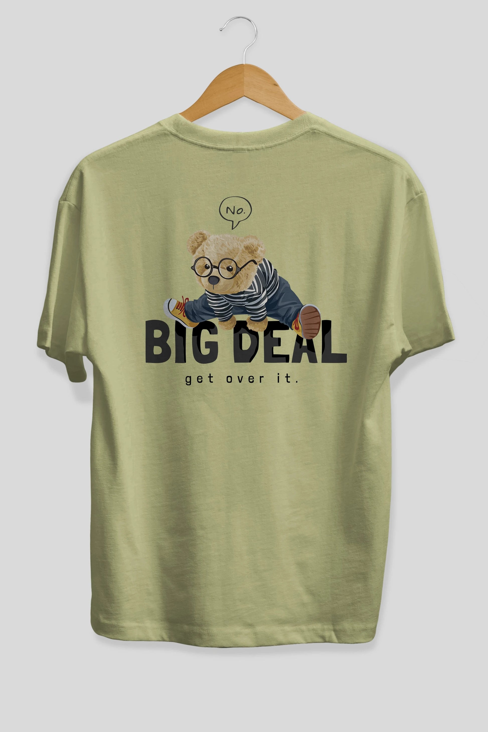 Teddy Bear Big Deal Arka Baskılı Oversize t-shirt Erkek Kadın Unisex %100 Pamuk