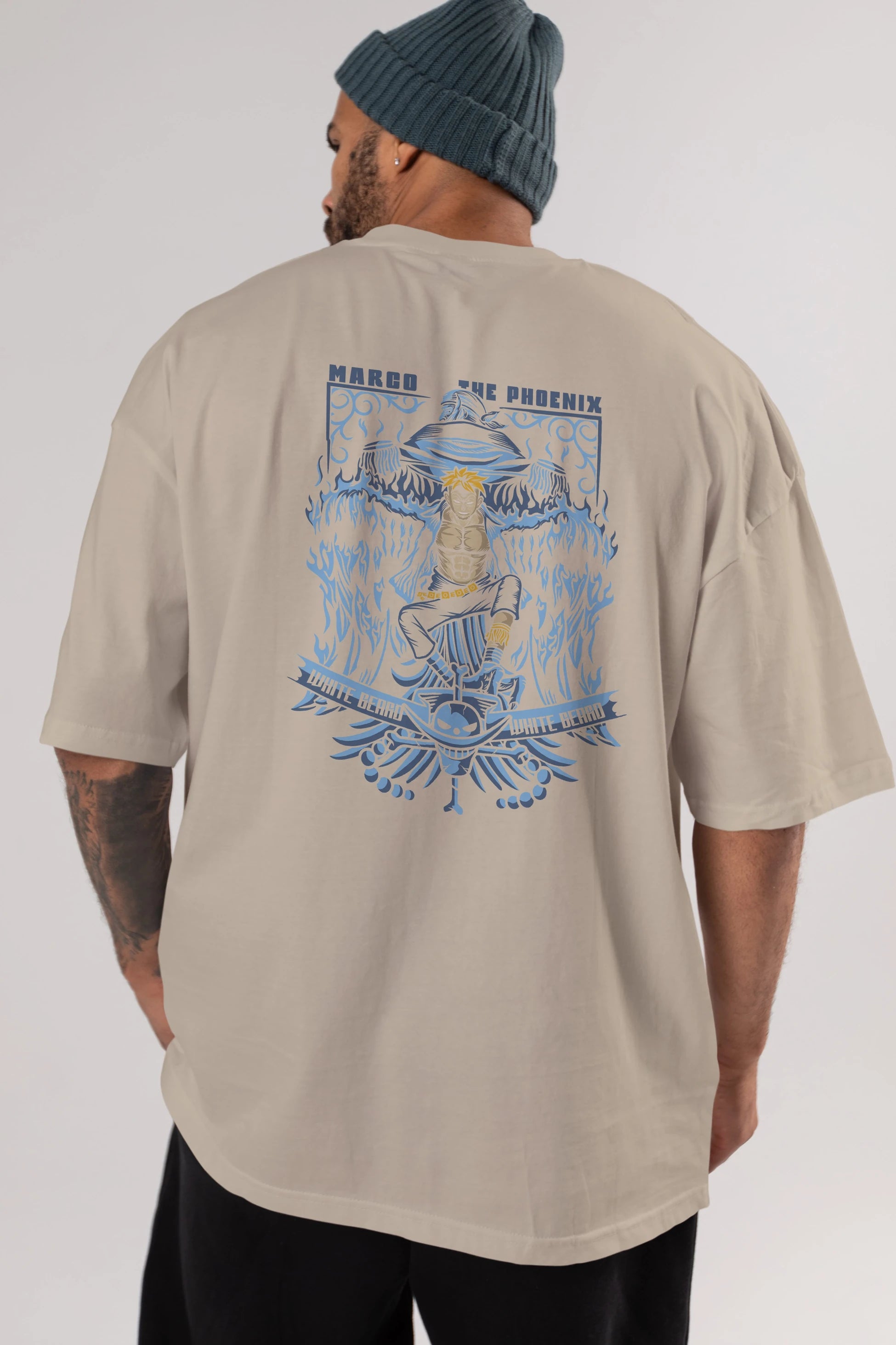 Marco the Phoenix Anime Arka Baskılı Oversize t-shirt Erkek Kadın Unisex %100 pamuk tişort