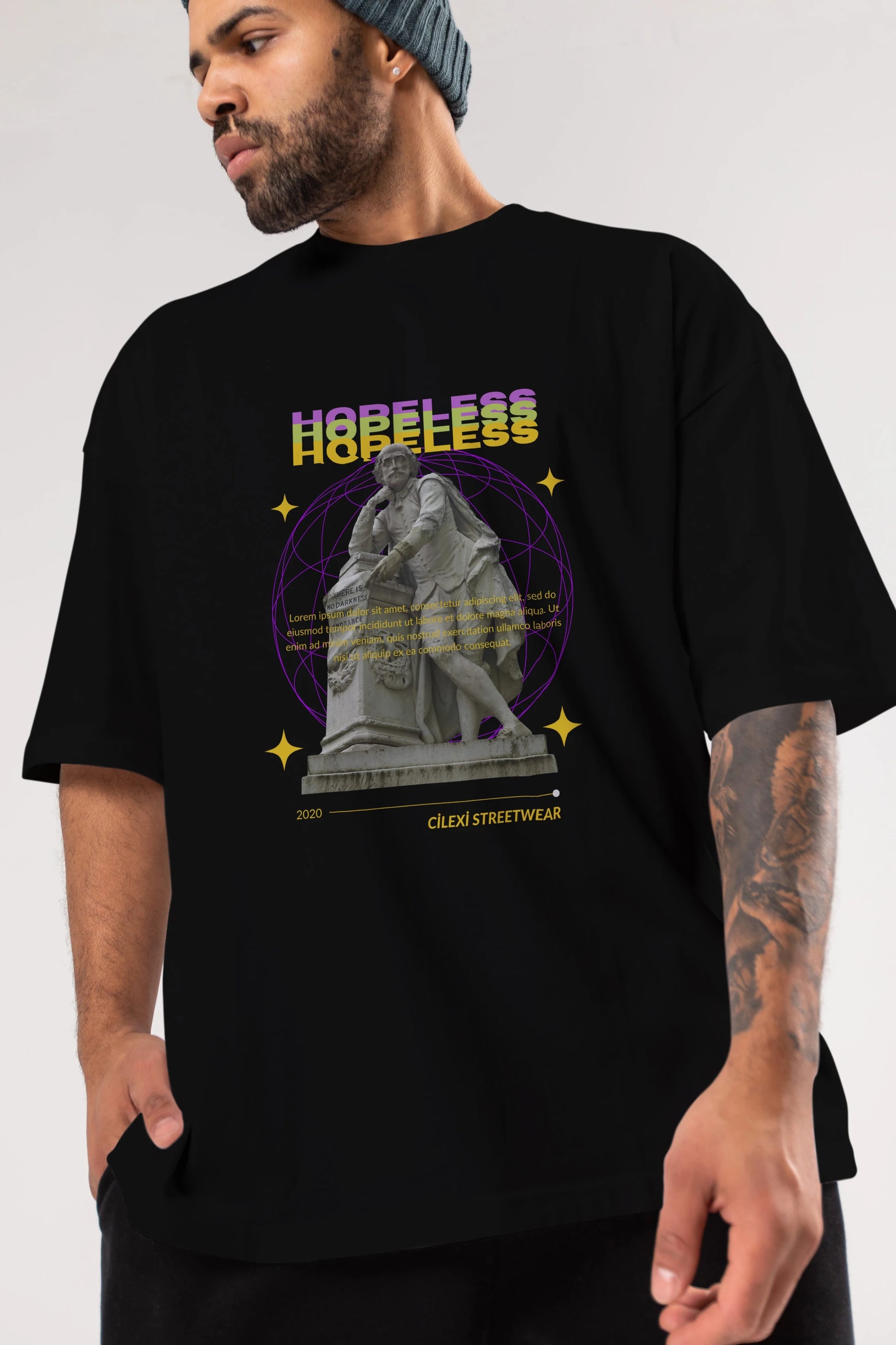 Hopeless Ön Baskılı Oversize t-shirt Erkek Kadın Unisex
