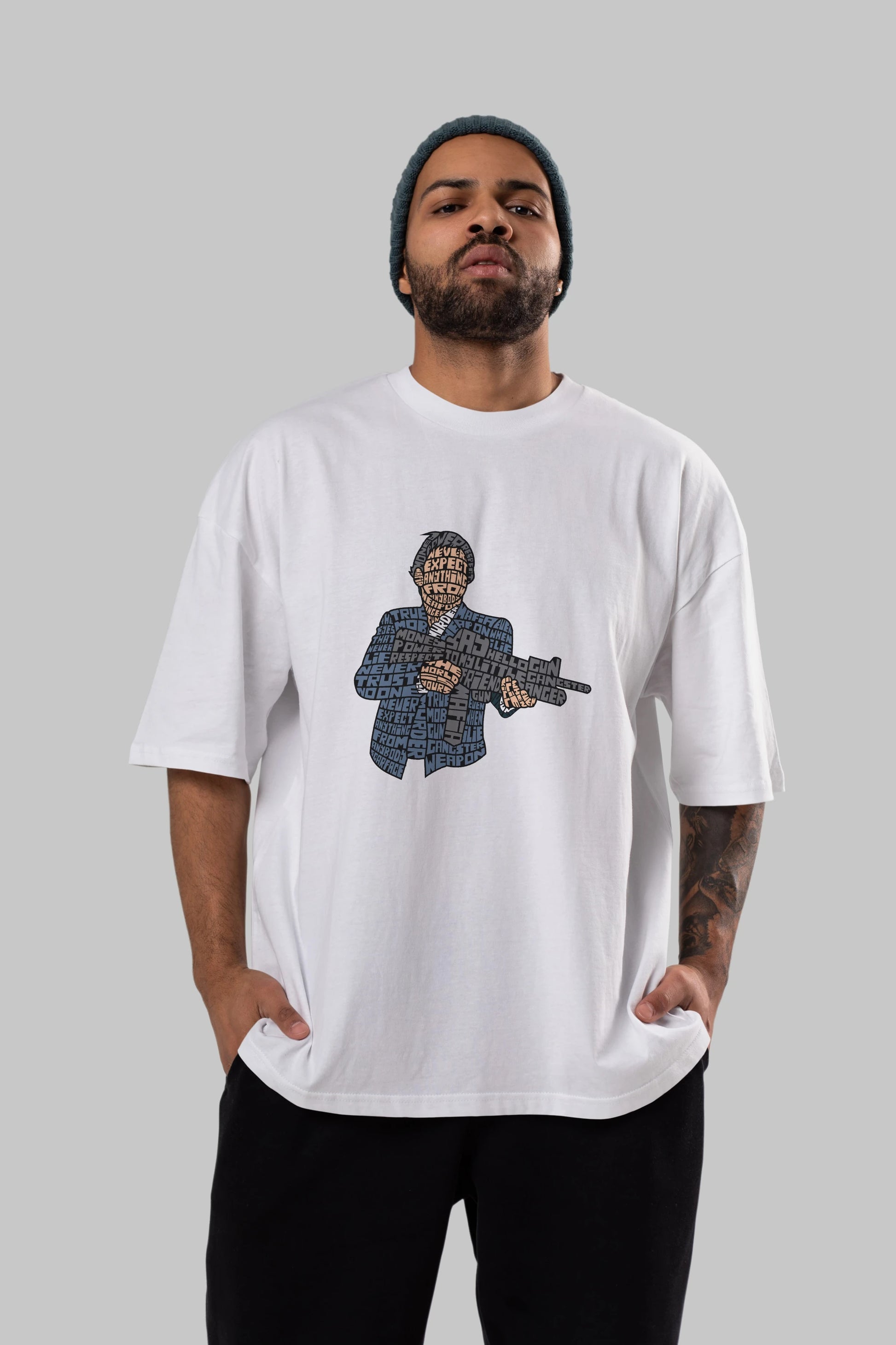 Mafia Ön Baskılı Oversize t-shirt %100 pamuk Erkek Kadın Unisex