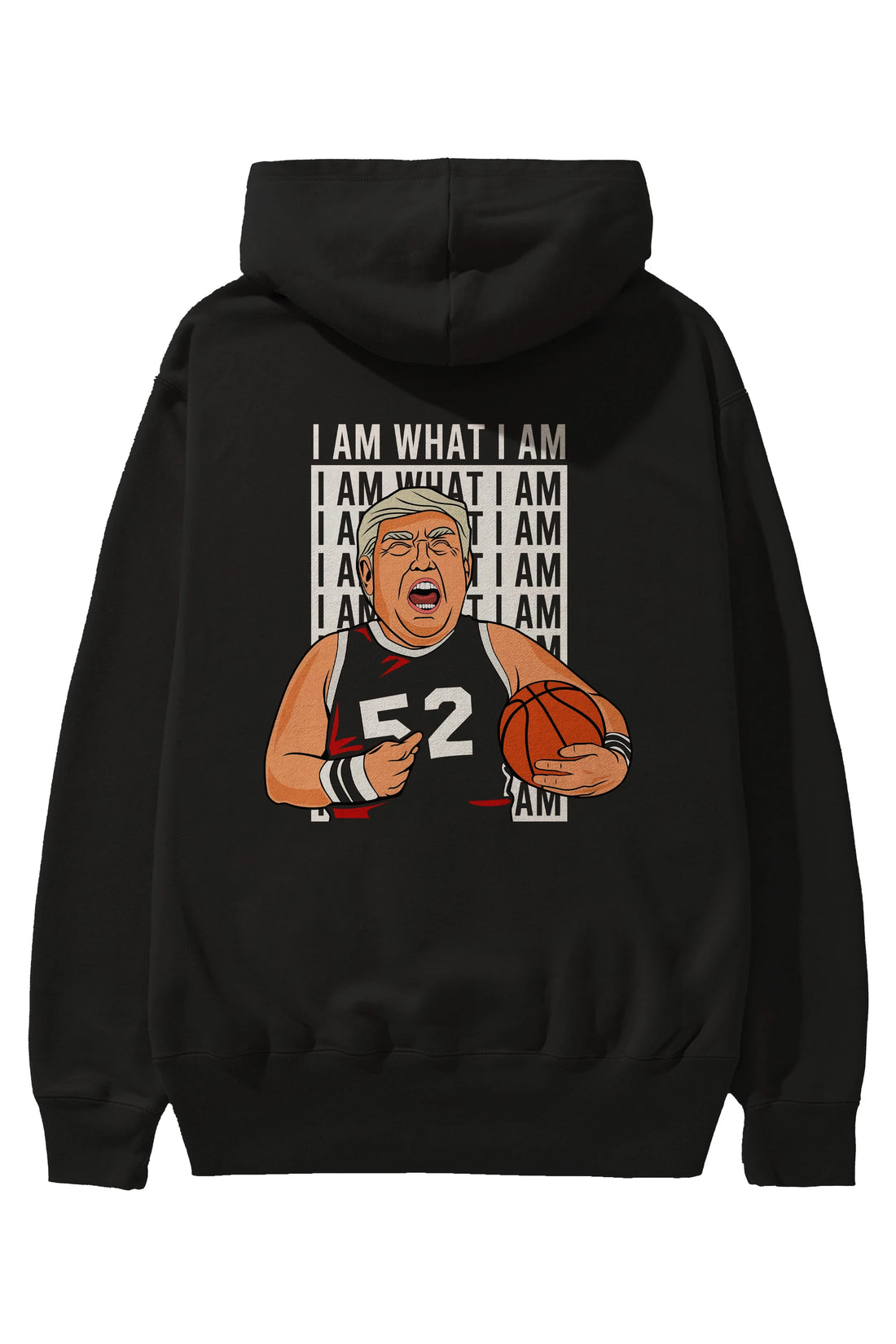 Trump Basketball Arka Baskılı Hoodie Oversize Kapüşonlu Sweatshirt Erkek Kadın Unisex