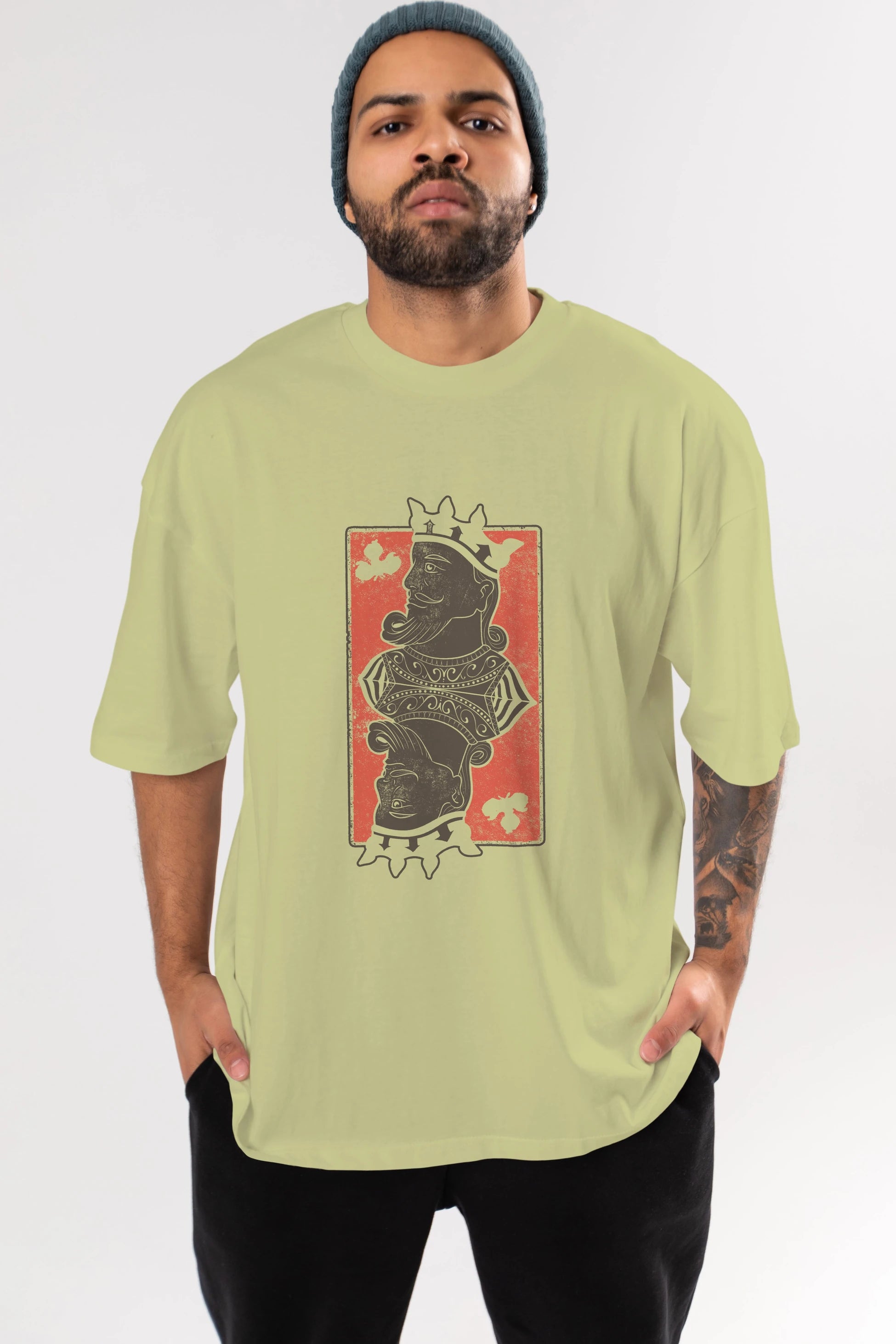 King Streetwear Ön Baskılı Oversize t-shirt Erkek Kadın Unisex