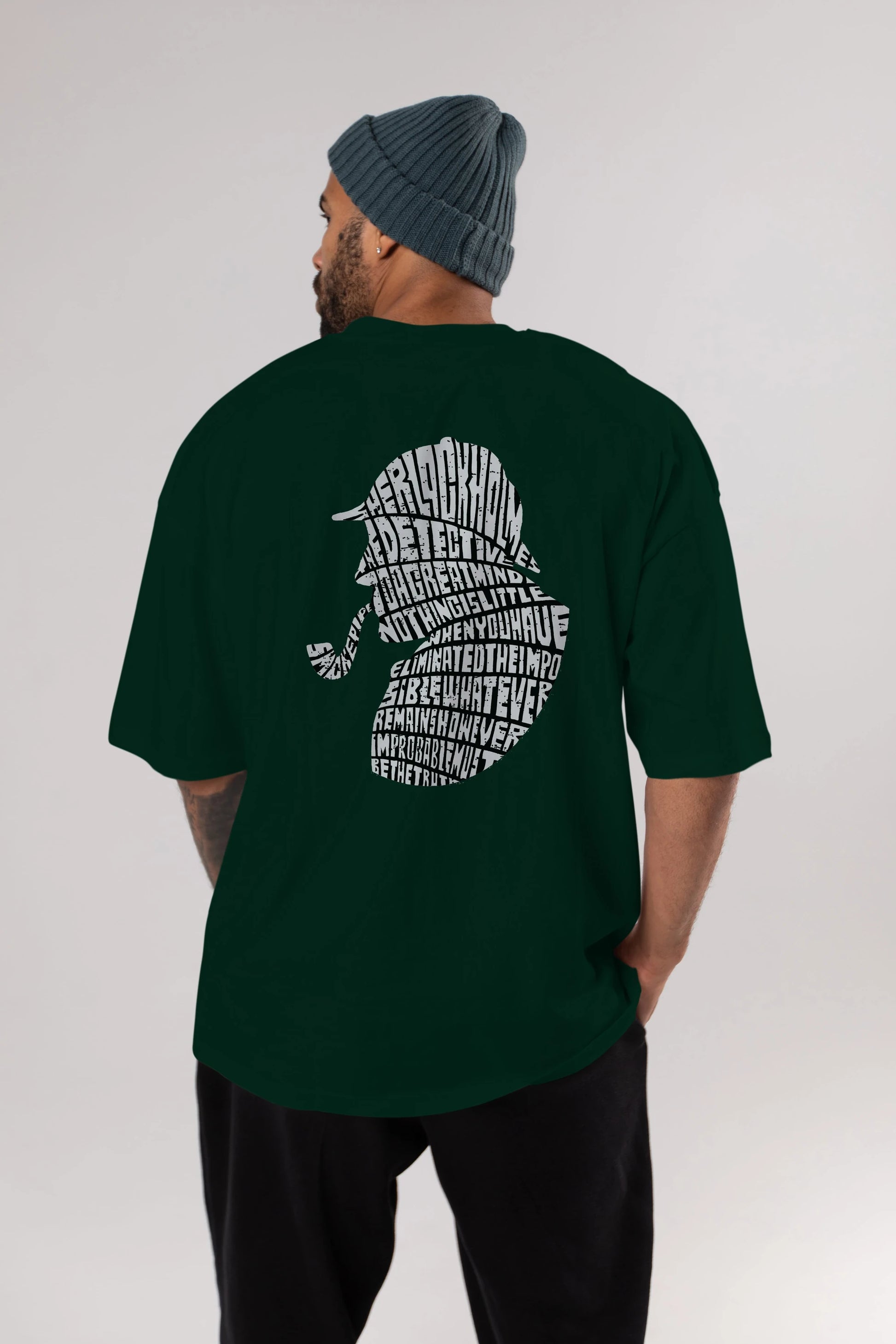 Holmes Arka Baskılı Oversize t-shirt %100 pamuk Erkek Kadın Unisex