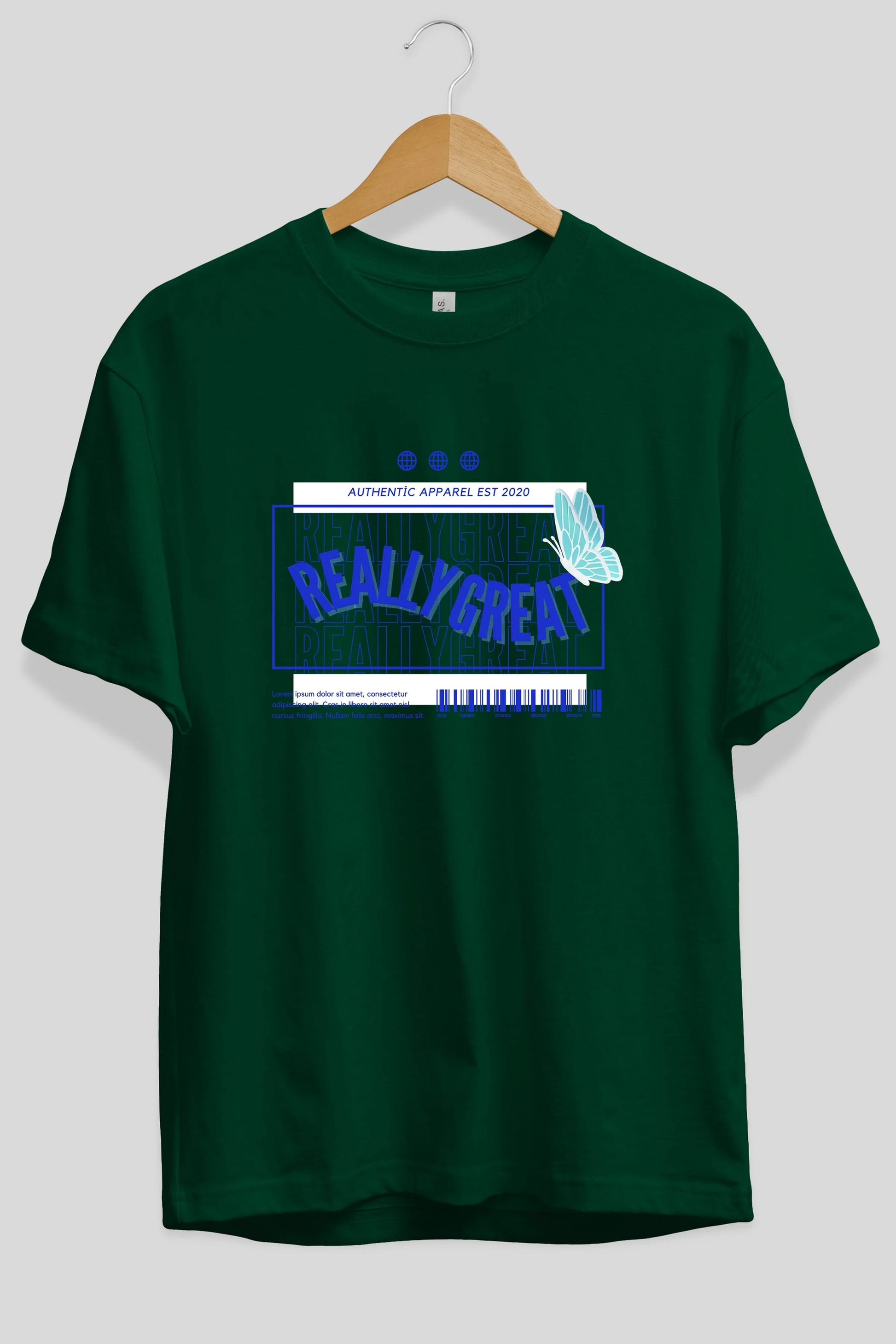 Really Great Yazılı Ön Baskılı Oversize t-shirt Erkek Kadın Unisex