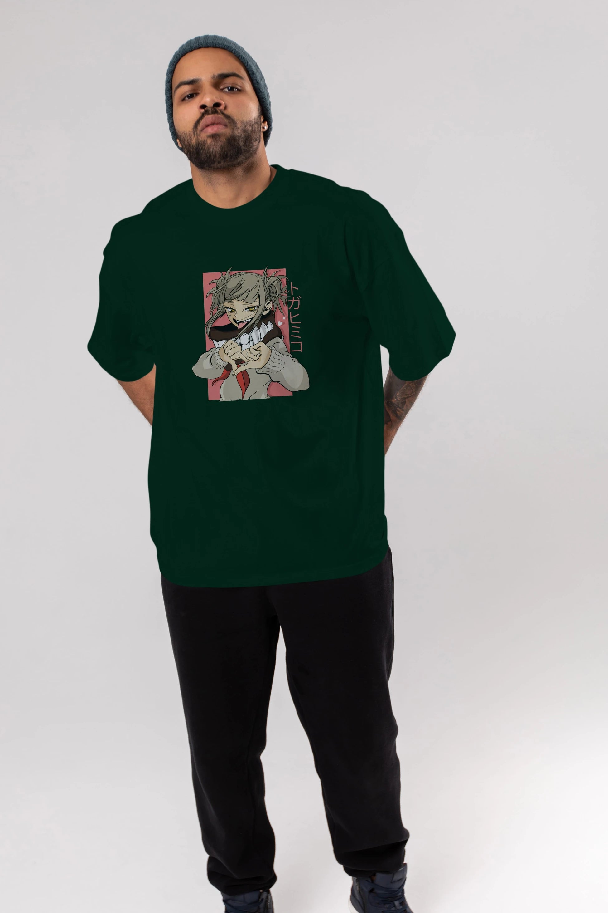 Himiko Toga Anime Ön Baskılı Oversize t-shirt %100 pamuk Erkek Kadın Unisex