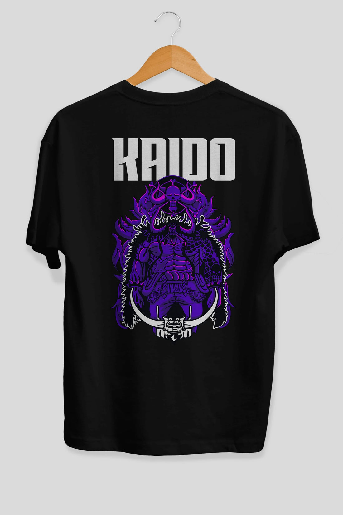 Kaido Anime Arka Baskılı Oversize t-shirt Erkek Kadın Unisex %100 pamuk tişort