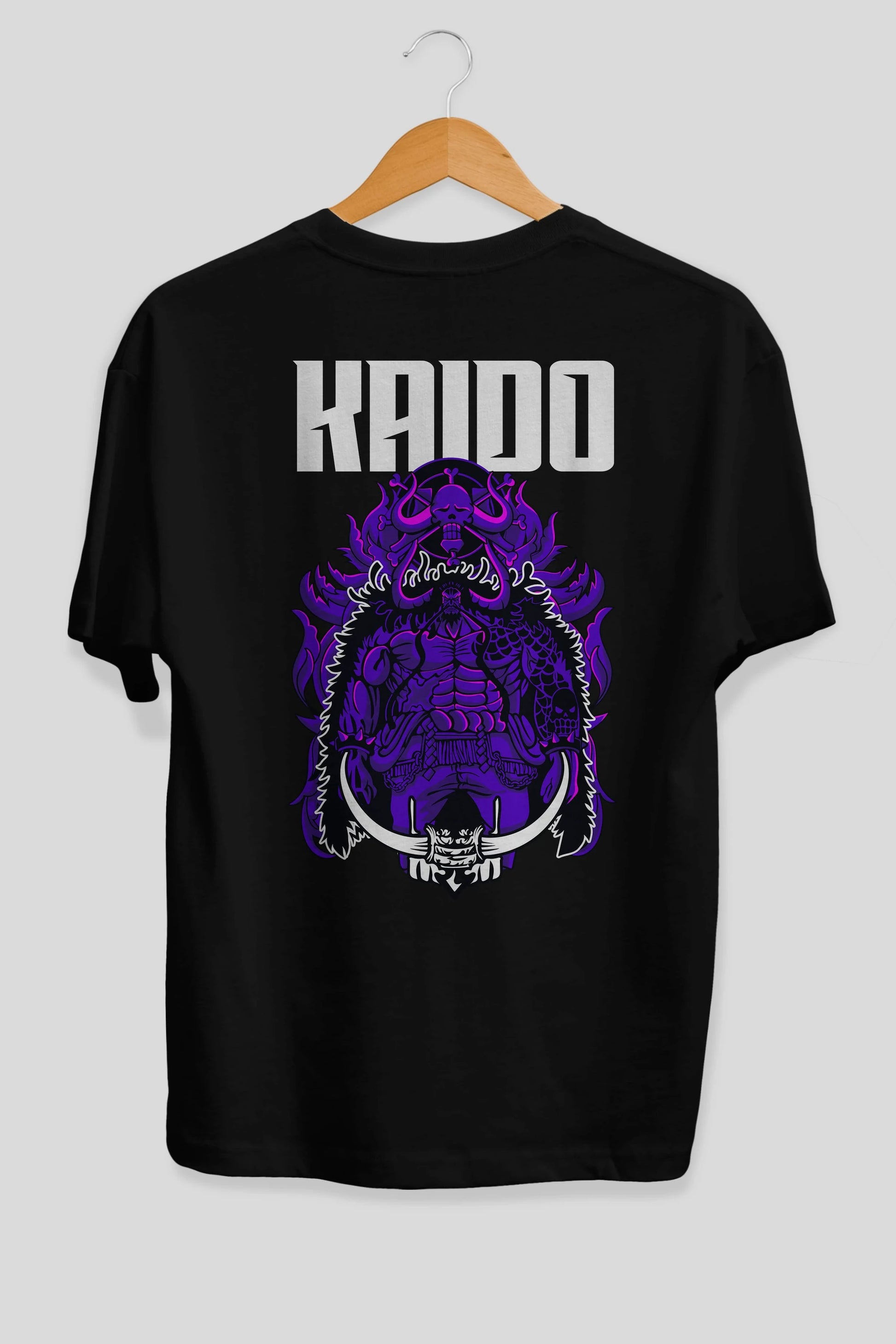 Kaido Anime Arka Baskılı Oversize t-shirt Erkek Kadın Unisex %100 pamuk tişort
