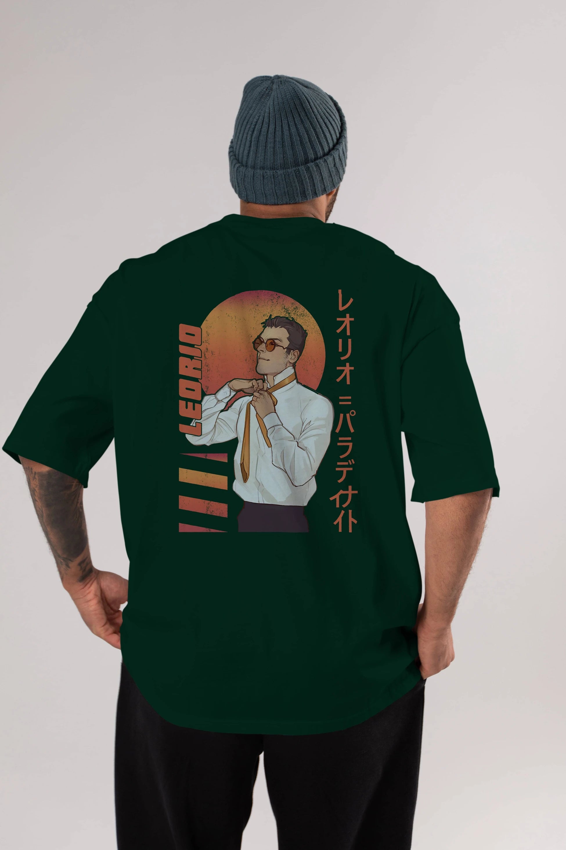 Leorio Paladiknight 5 (2) Anime Arka Baskılı Oversize t-shirt Erkek Kadın Unisex
