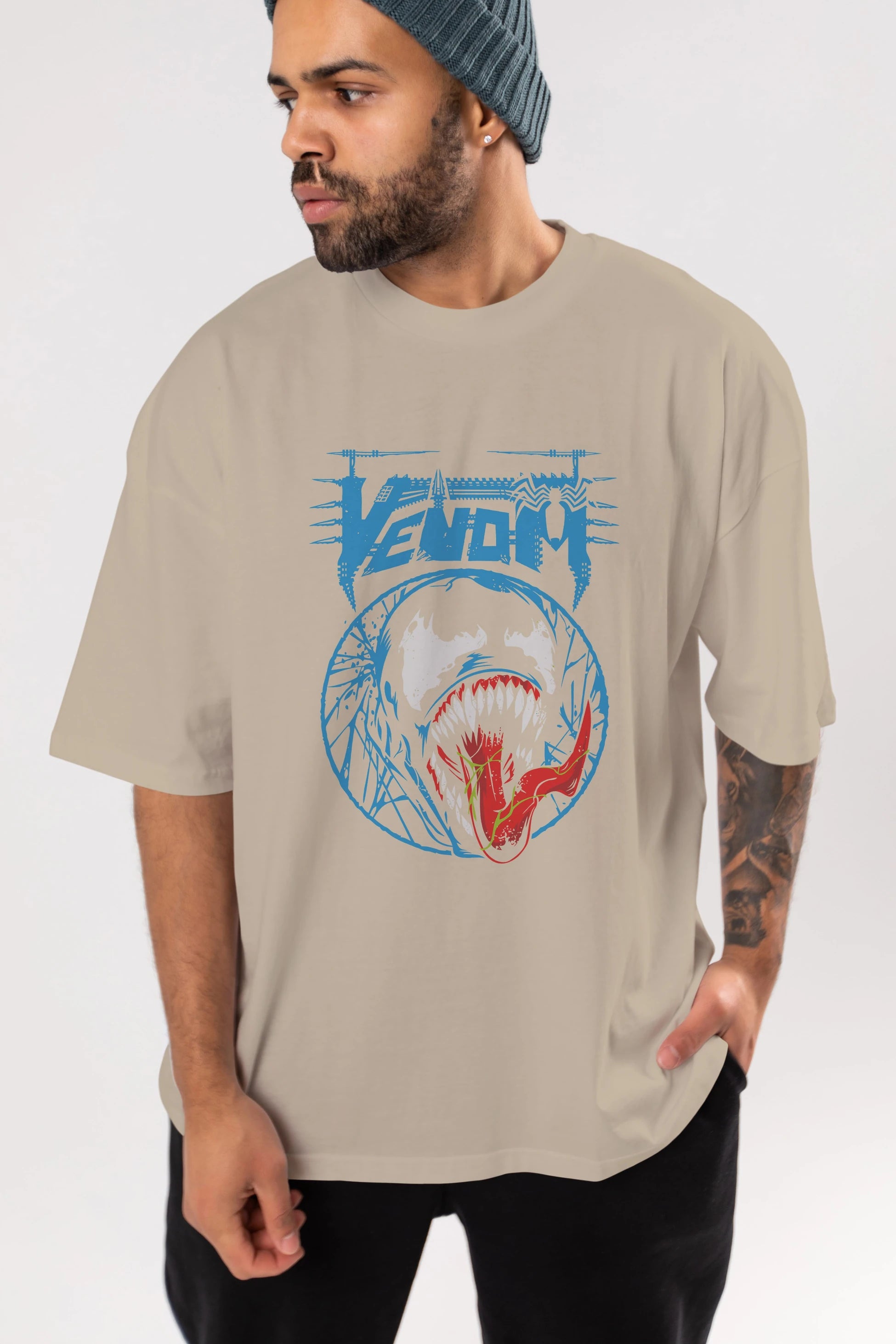 Venom (23) Ön Baskılı Oversize t-shirt Erkek Kadın Unisex %100 Pamuk Bisiklet Yaka tişort