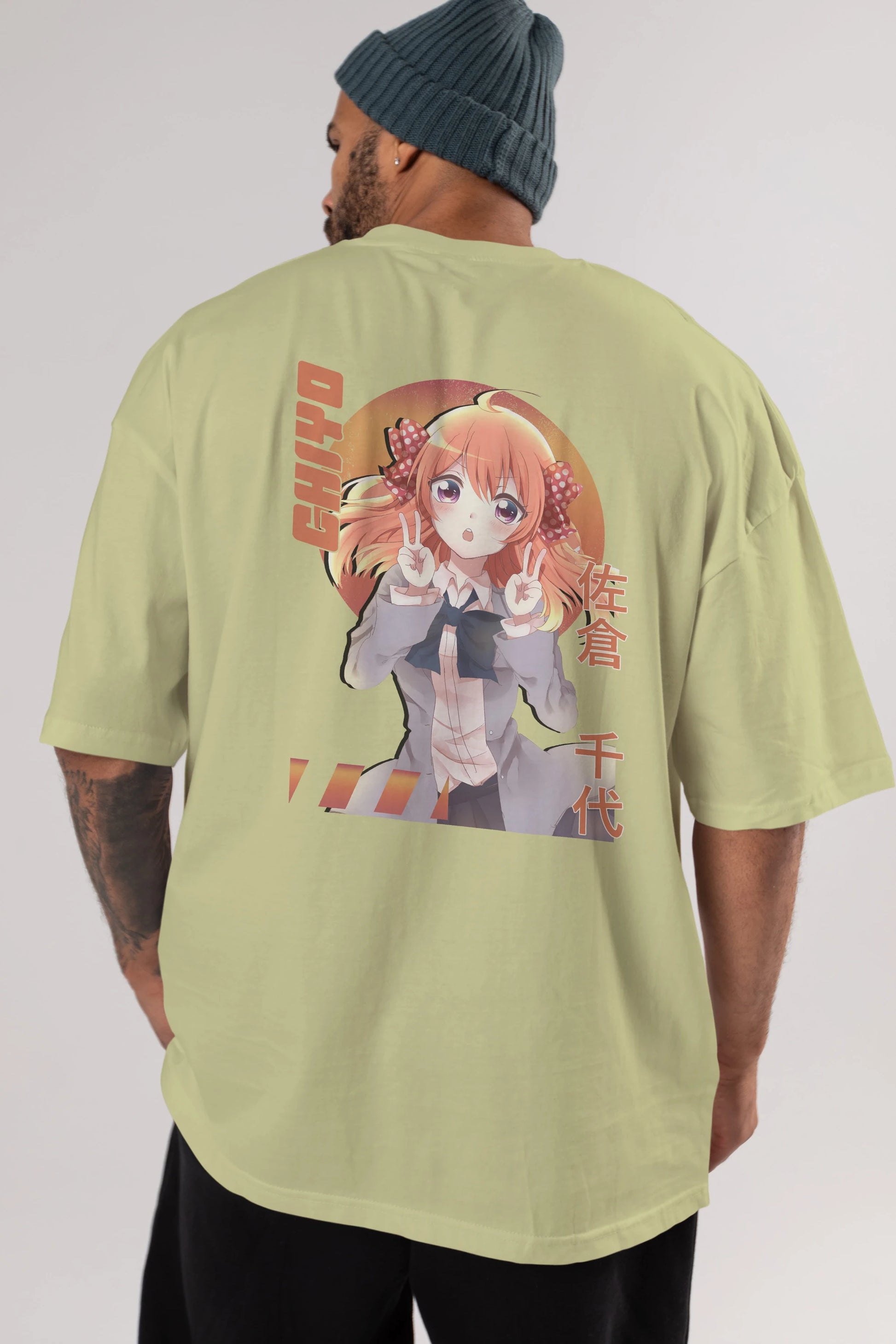 Chiyo Sakura 5 Anime Arka Baskılı Oversize t-shirt Erkek Kadın Unisex