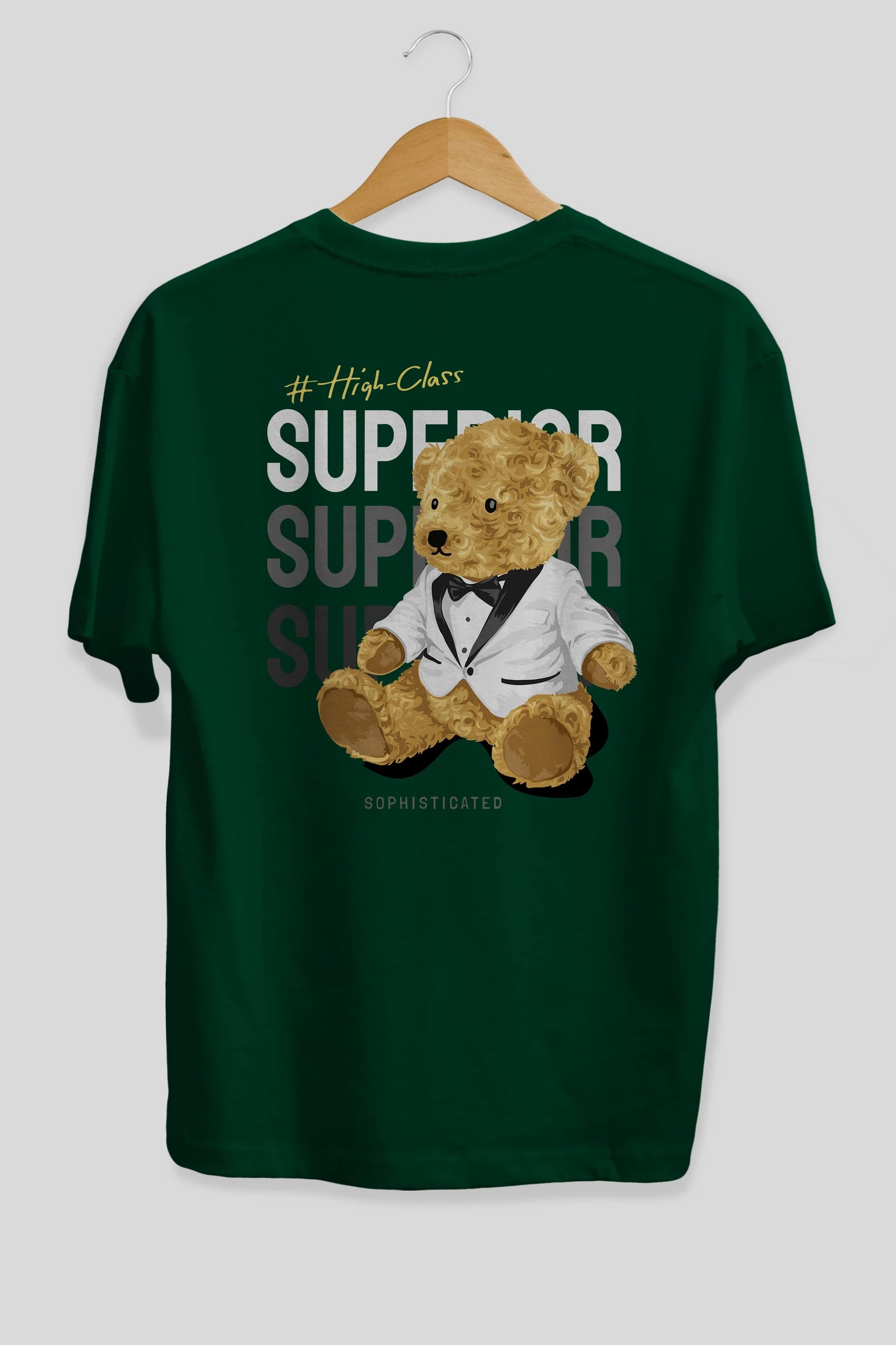 Teddy Bear Superior Arka Baskılı Oversize t-shirt Erkek Kadın Unisex %100 Pamuk