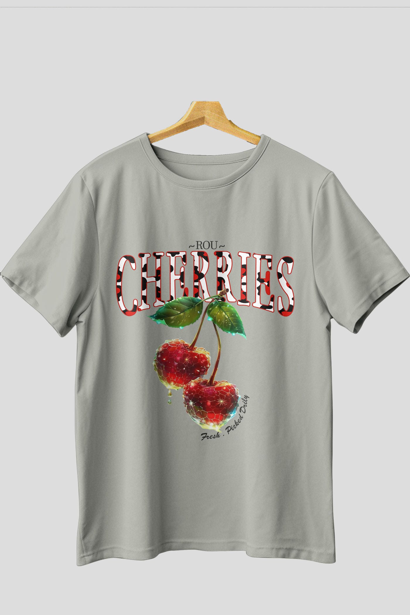 Cherry Cherries 7 Ön Baskılı Oversize t-shirt Erkek Kadın Pamuk Bisiklet Yaka tişort