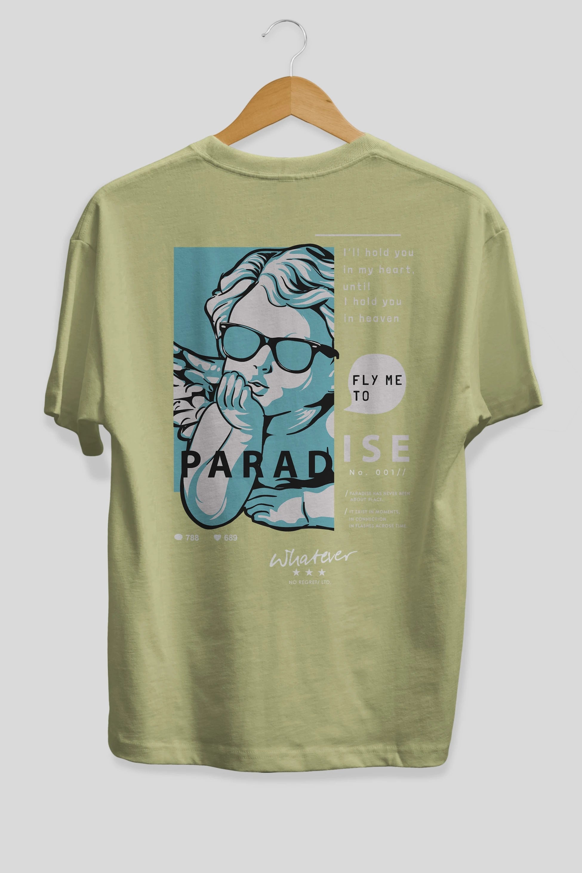 Paradise Fly to Me Arka Baskılı Oversize t-shirt Erkek Kadın Unisex