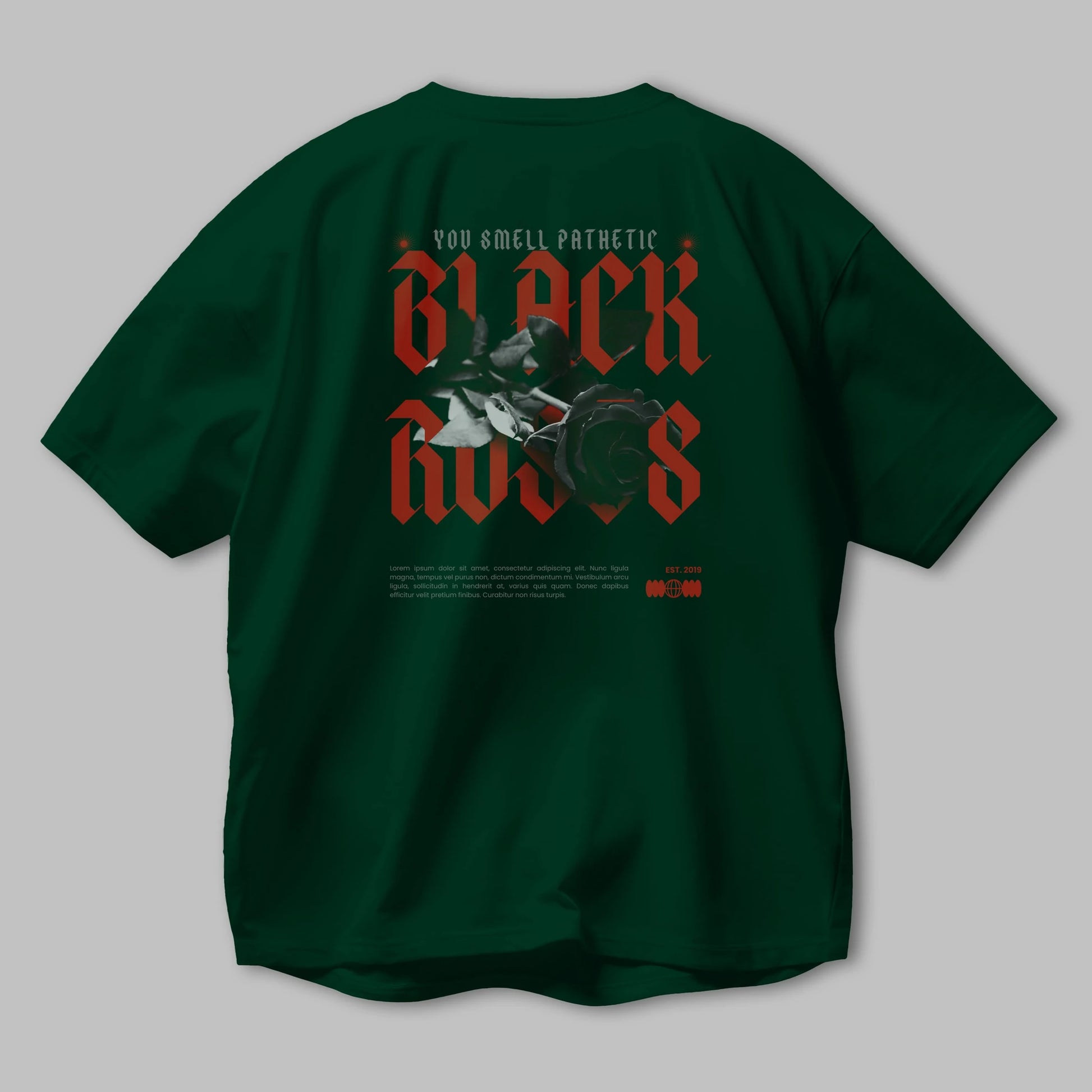 Black Roses Arka Baskılı Oversize t-shirt Erkek Kadın Unisex