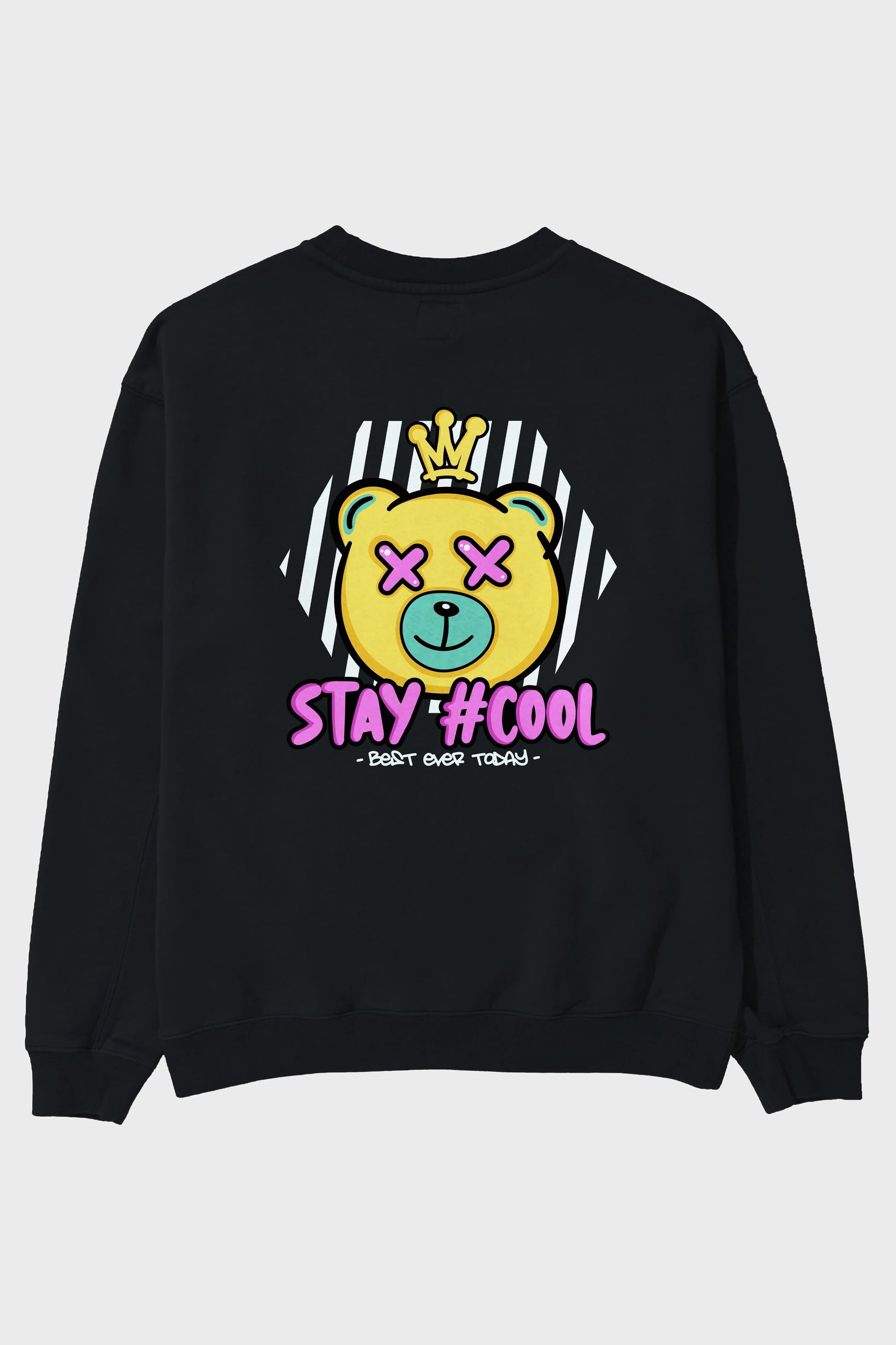 Stay Cool Bear Arka Baskılı Oversize Sweatshirt Erkek Kadın Unisex