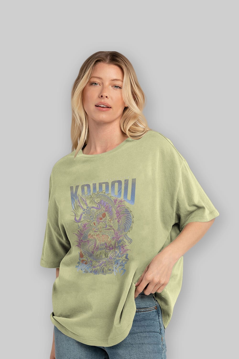 KAIDOU ONE PIECE Anime Ön Baskılı Oversize t-shirt %100 pamuk Erkek Kadın Unisex