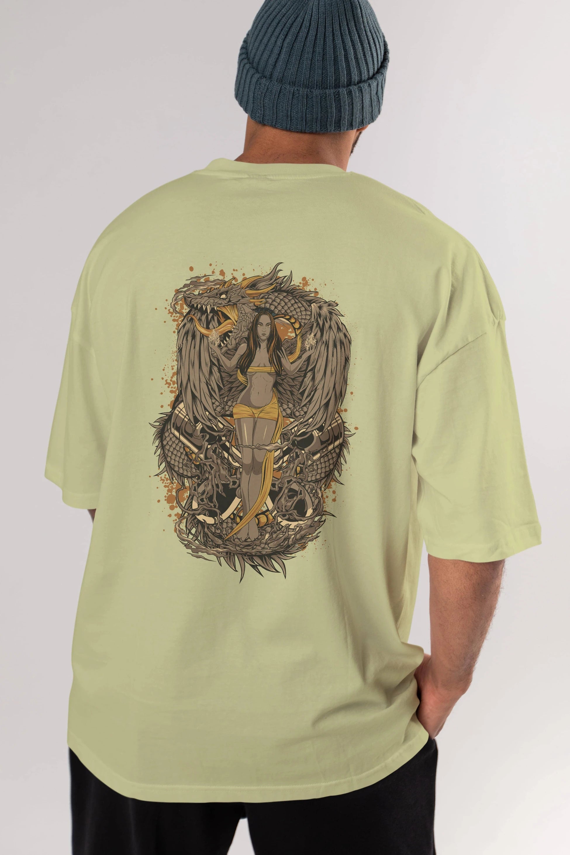 TRIBAL (3) Anime Arka Baskılı Oversize t-shirt Erkek Kadın Unisex