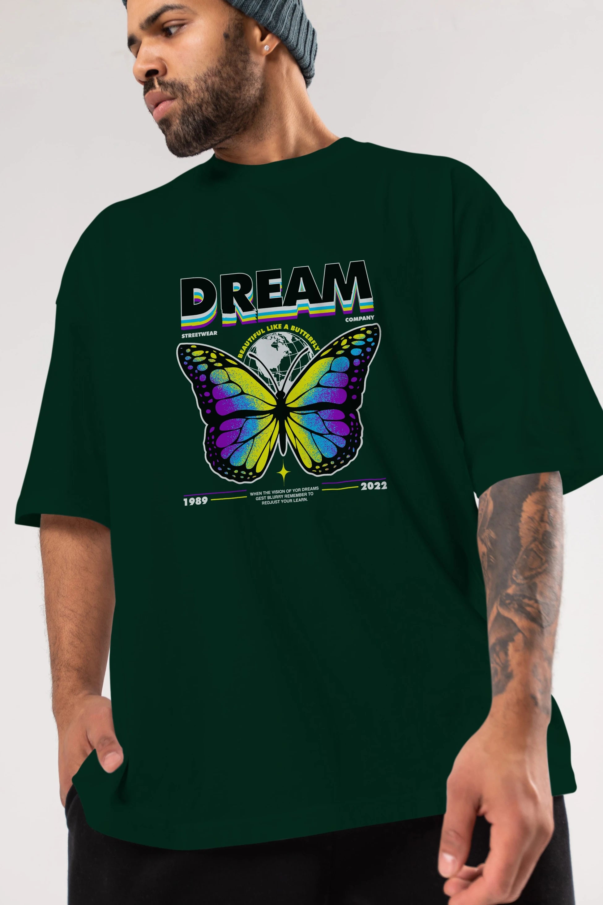 Dream Company Ön Baskılı Oversize t-shirt Erkek Kadın Unisex