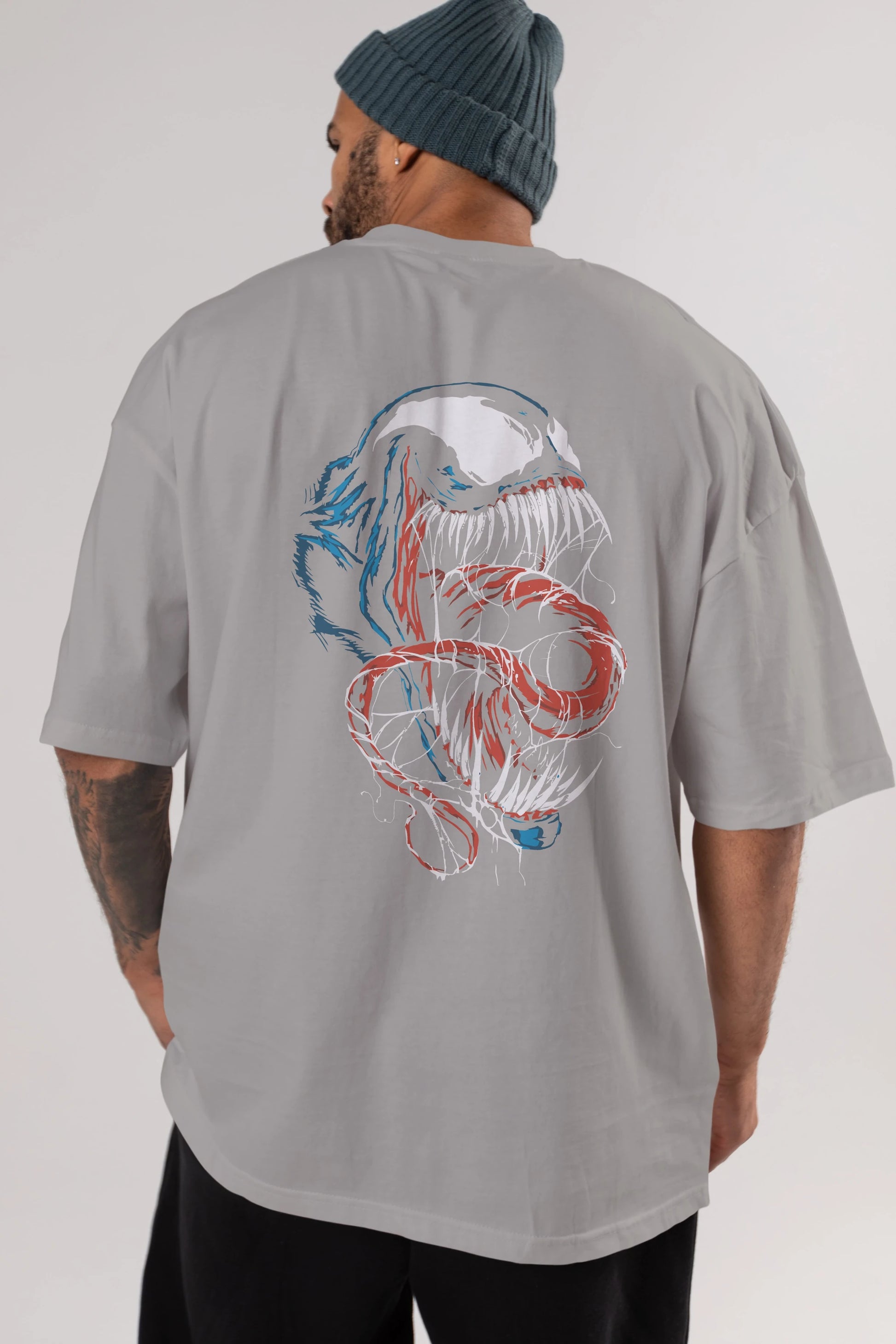 Venom (10) Arka Baskılı Oversize t-shirt Erkek Kadın Unisex %100 Pamuk Bisiklet Yaka tişort