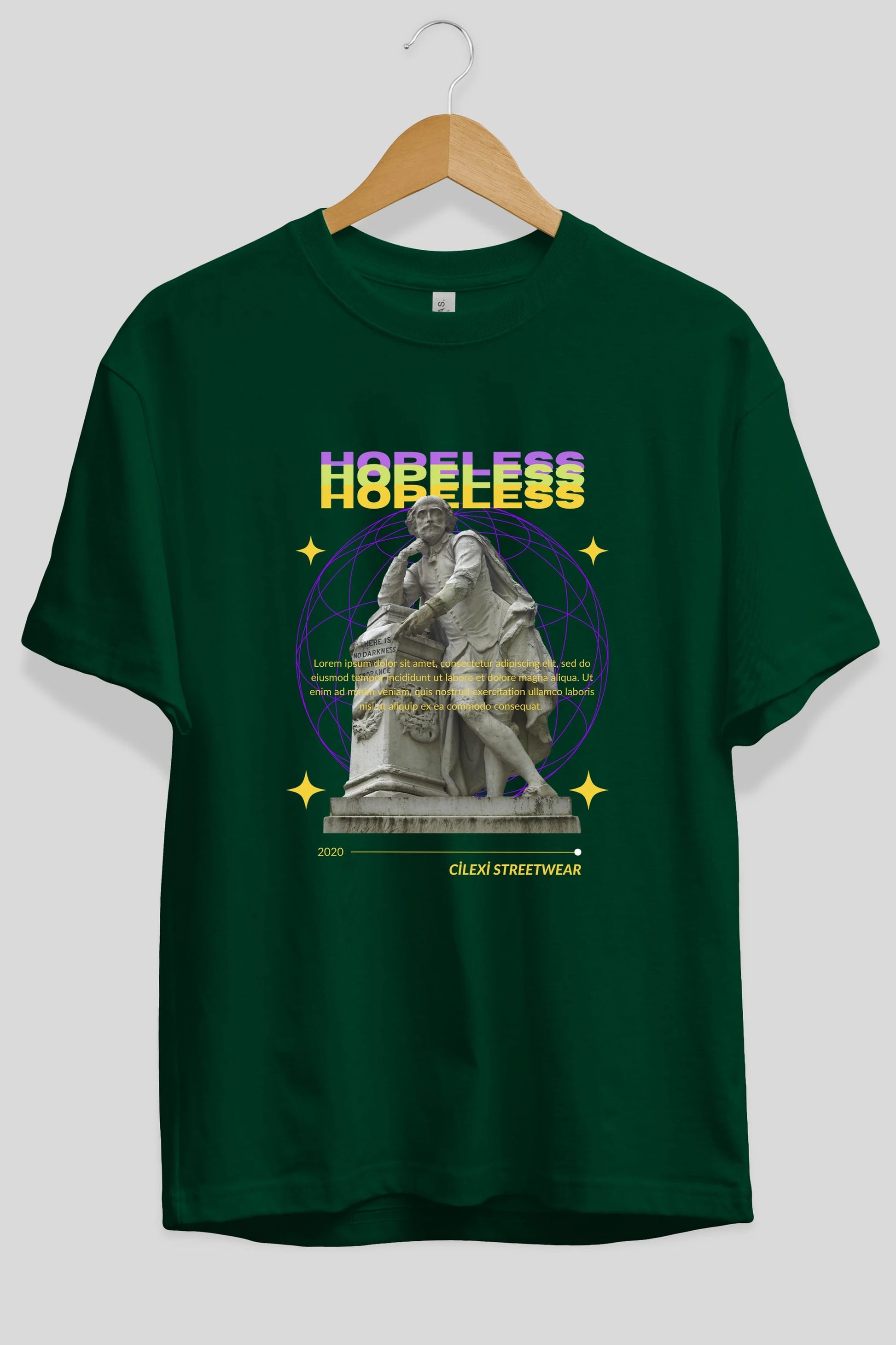 Hopeless Ön Baskılı Oversize t-shirt Erkek Kadın Unisex