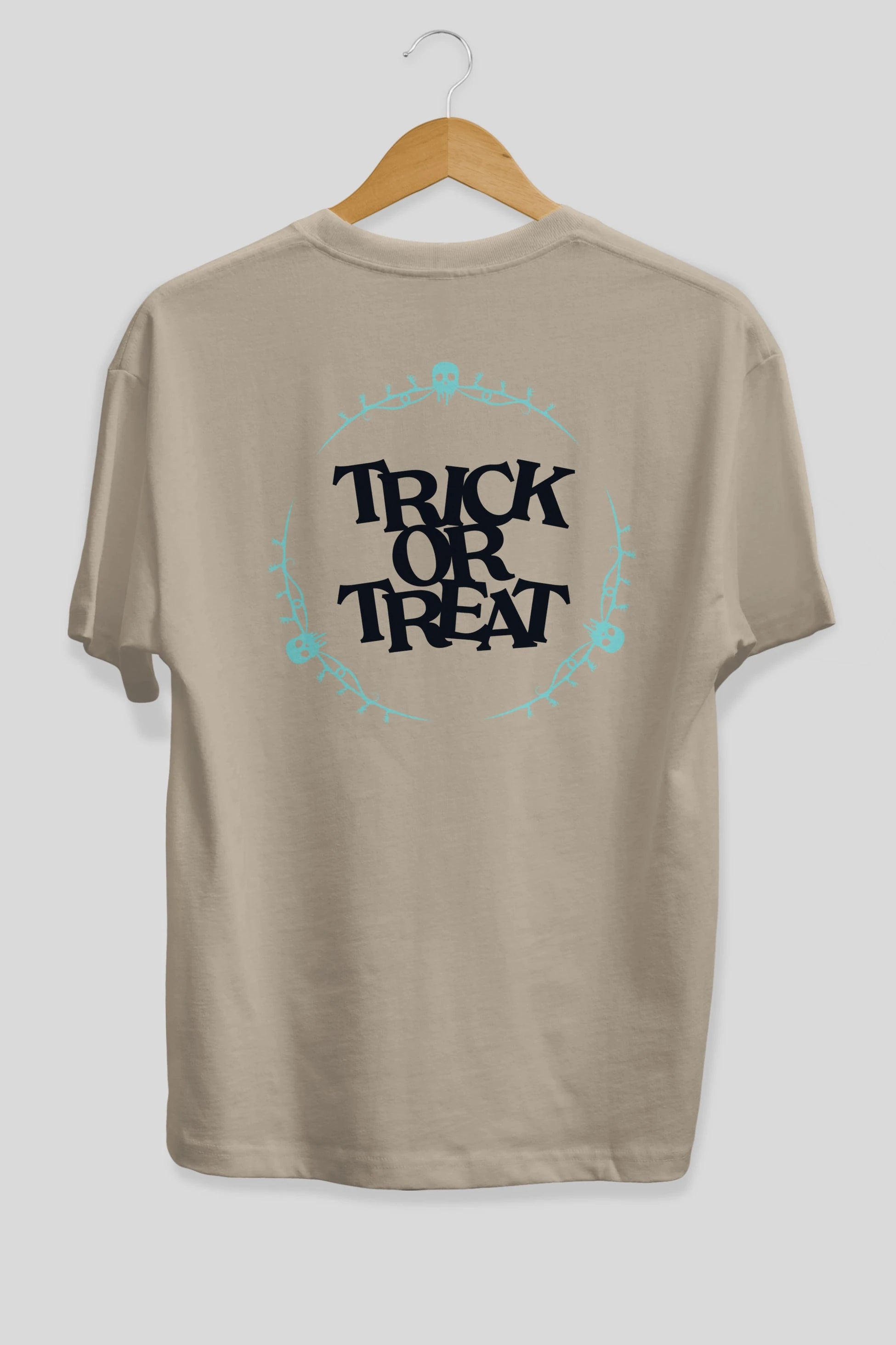 Trick or Treat Yazılı Arka Baskılı Oversize t-shirt Erkek Kadın Unisex
