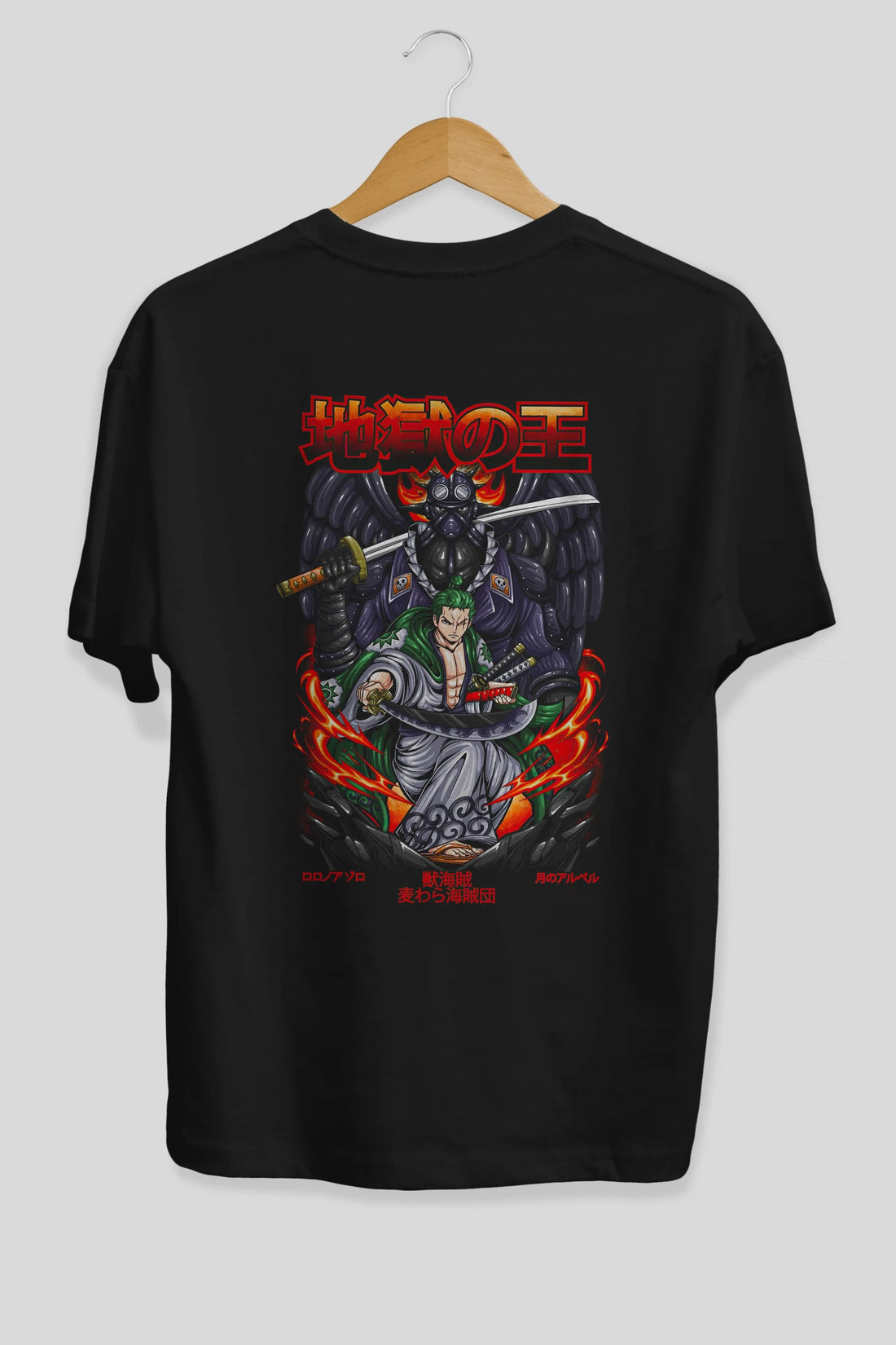 Roronoa Zoro 4 Anime Arka Baskılı Oversize t-shirt Erkek Kadın Unisex