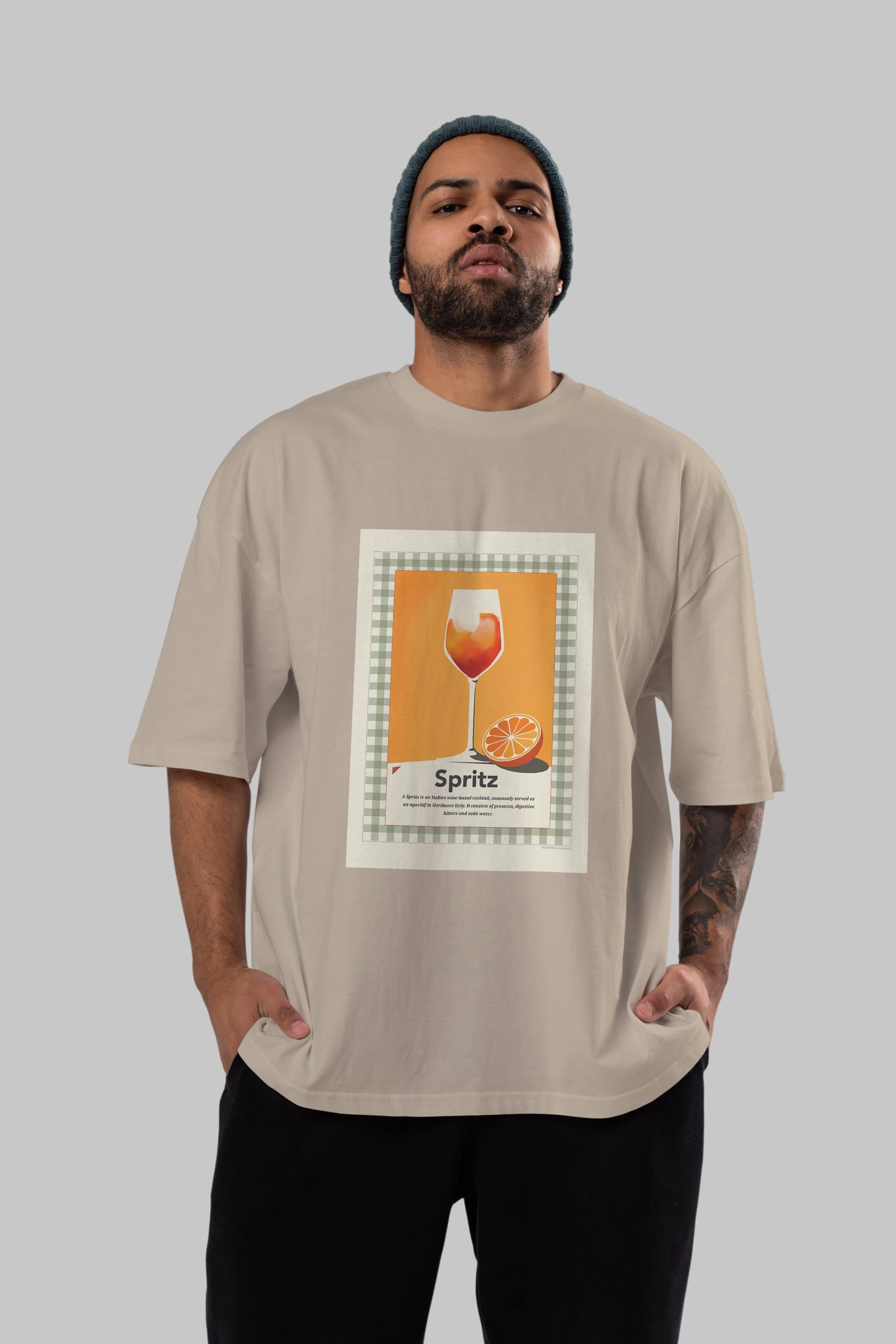 Aperol Spritz 5 Ön Baskılı Oversize t-shirt Erkek Kadın Unisex %100 Pamuk Bisiklet Yaka tişort