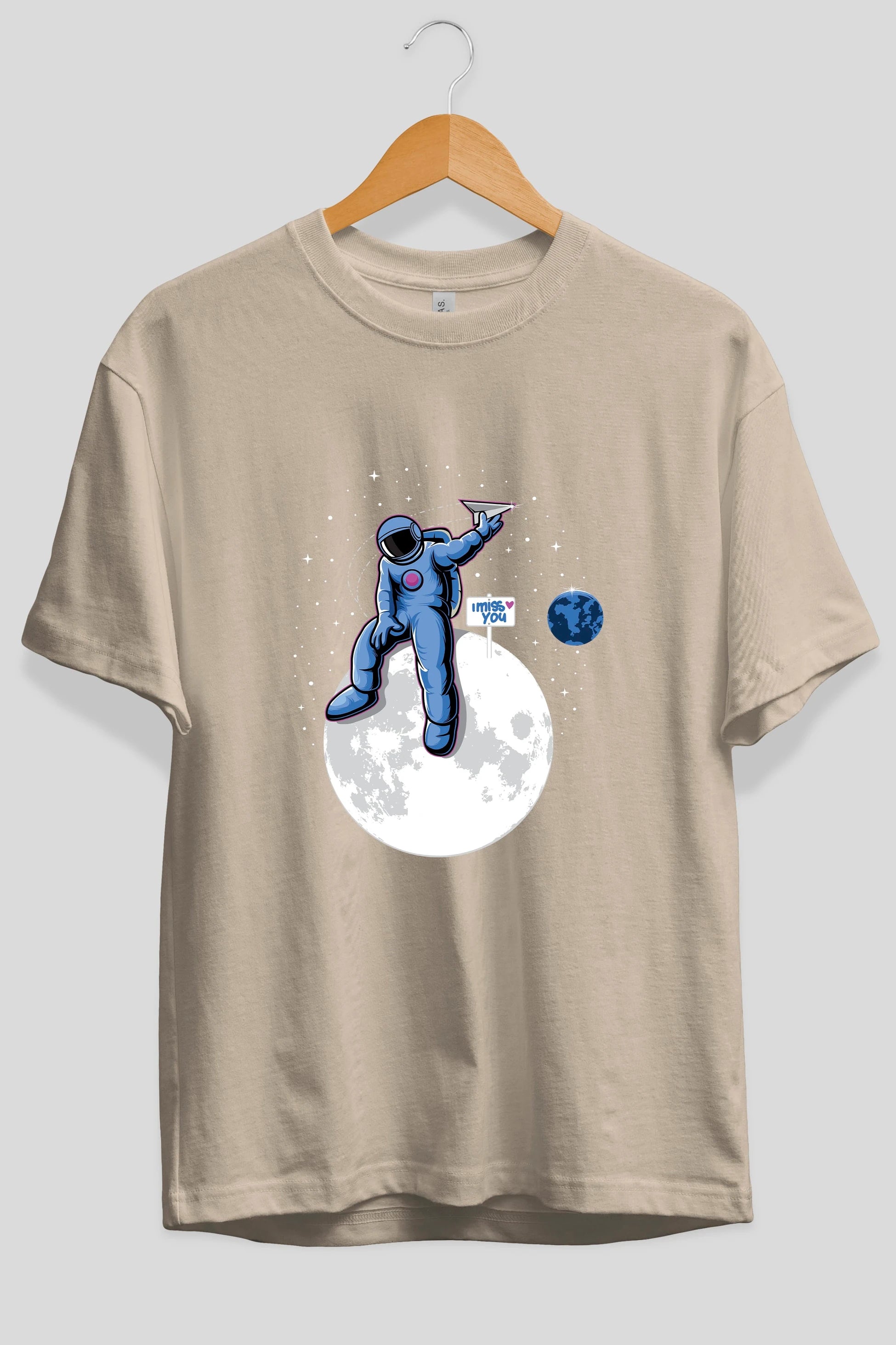 Astro Missing Earth Ön Baskılı Oversize t-shirt Erkek Kadın Unisex