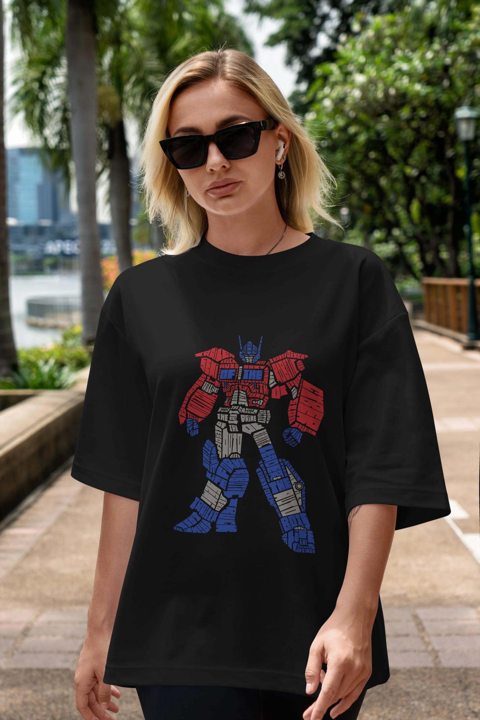 Optimus Prime Ön Baskılı Oversize t-shirt %100 pamuk Erkek Kadın Unisex