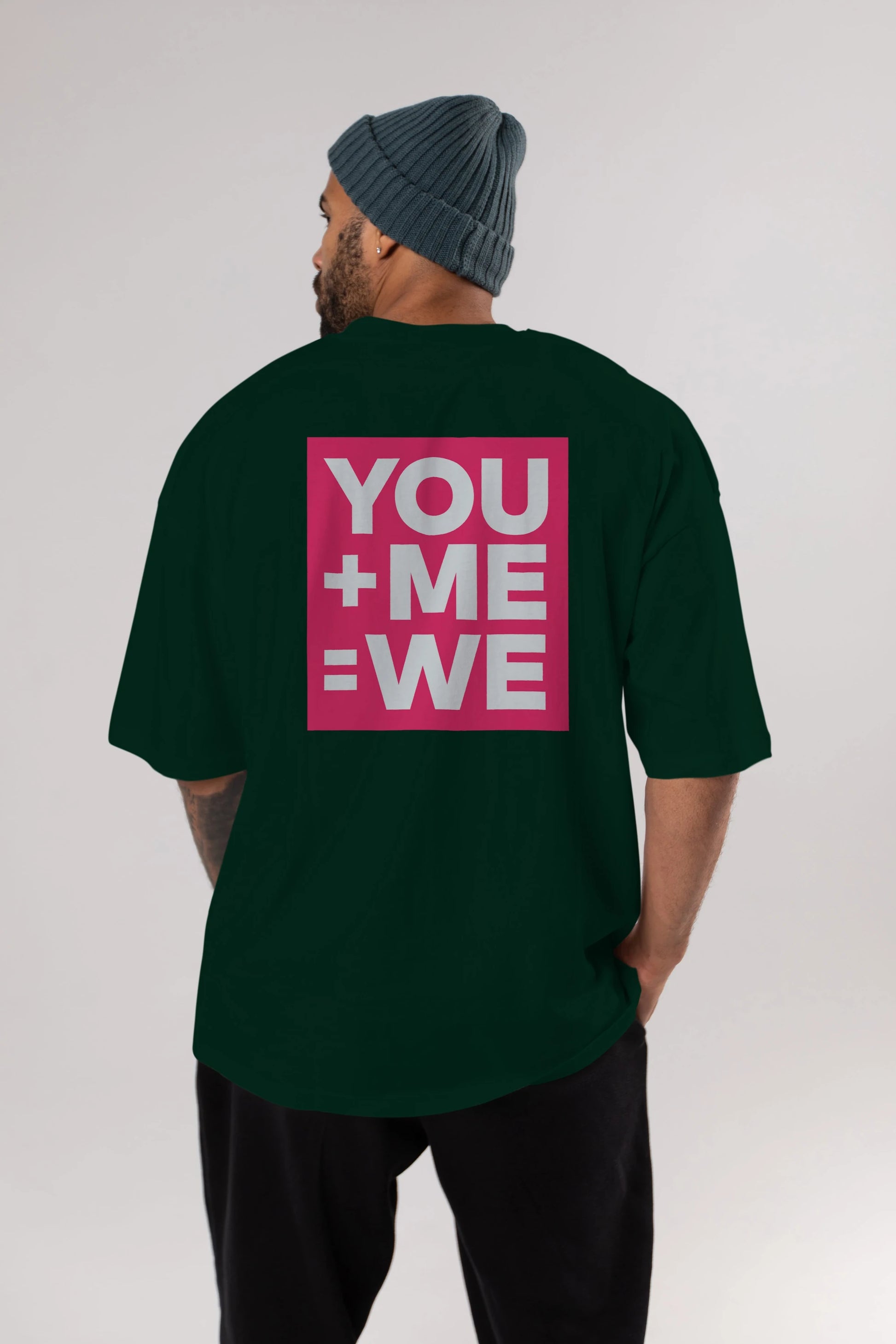 You Me We Yazılı Arka Baskılı Oversize t-shirt Erkek Kadın Unisex