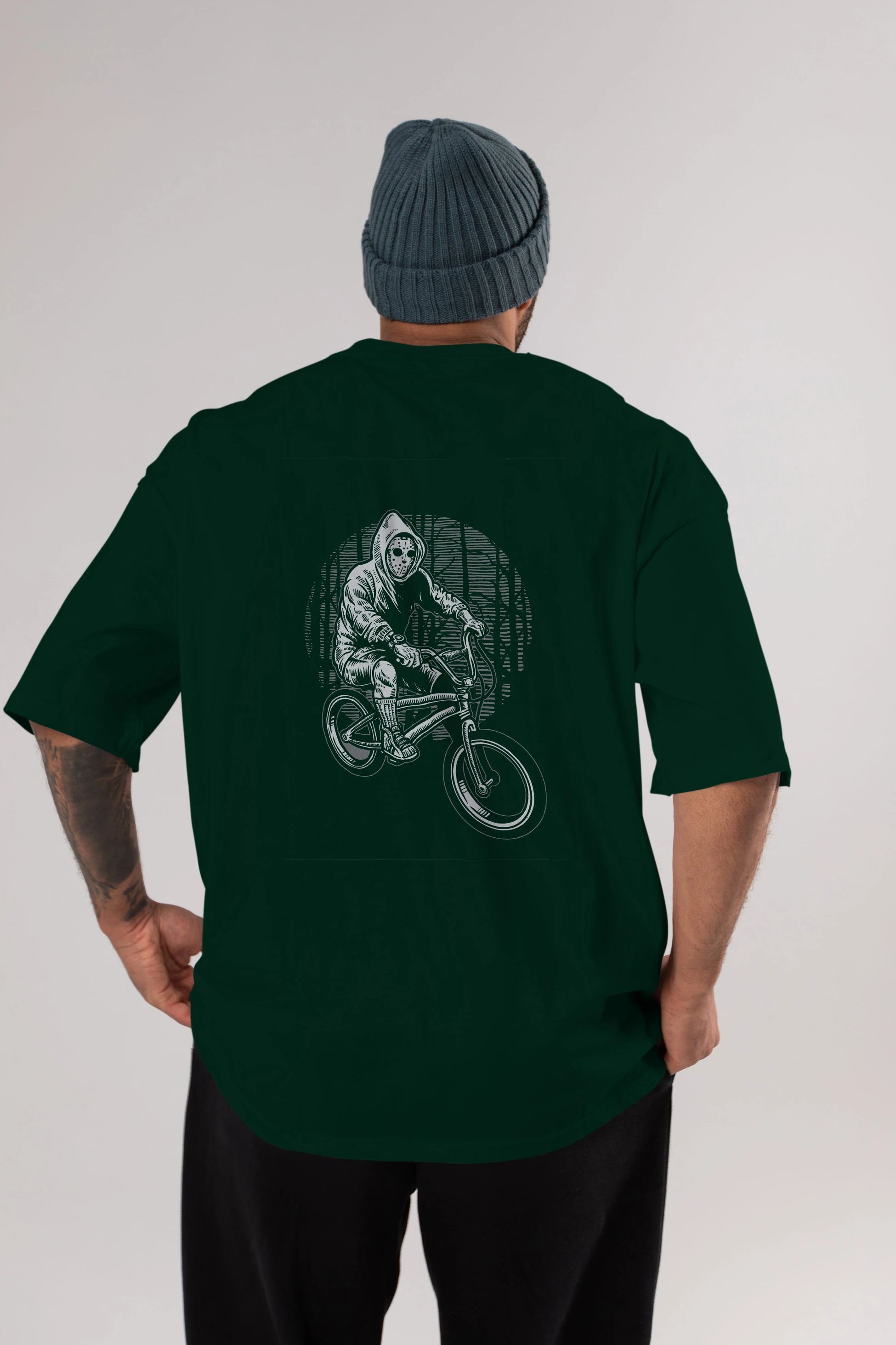 Ride Bike To Kill Arka Baskılı Oversize t-shirt Erkek Kadın Unisex %100 Pamuk