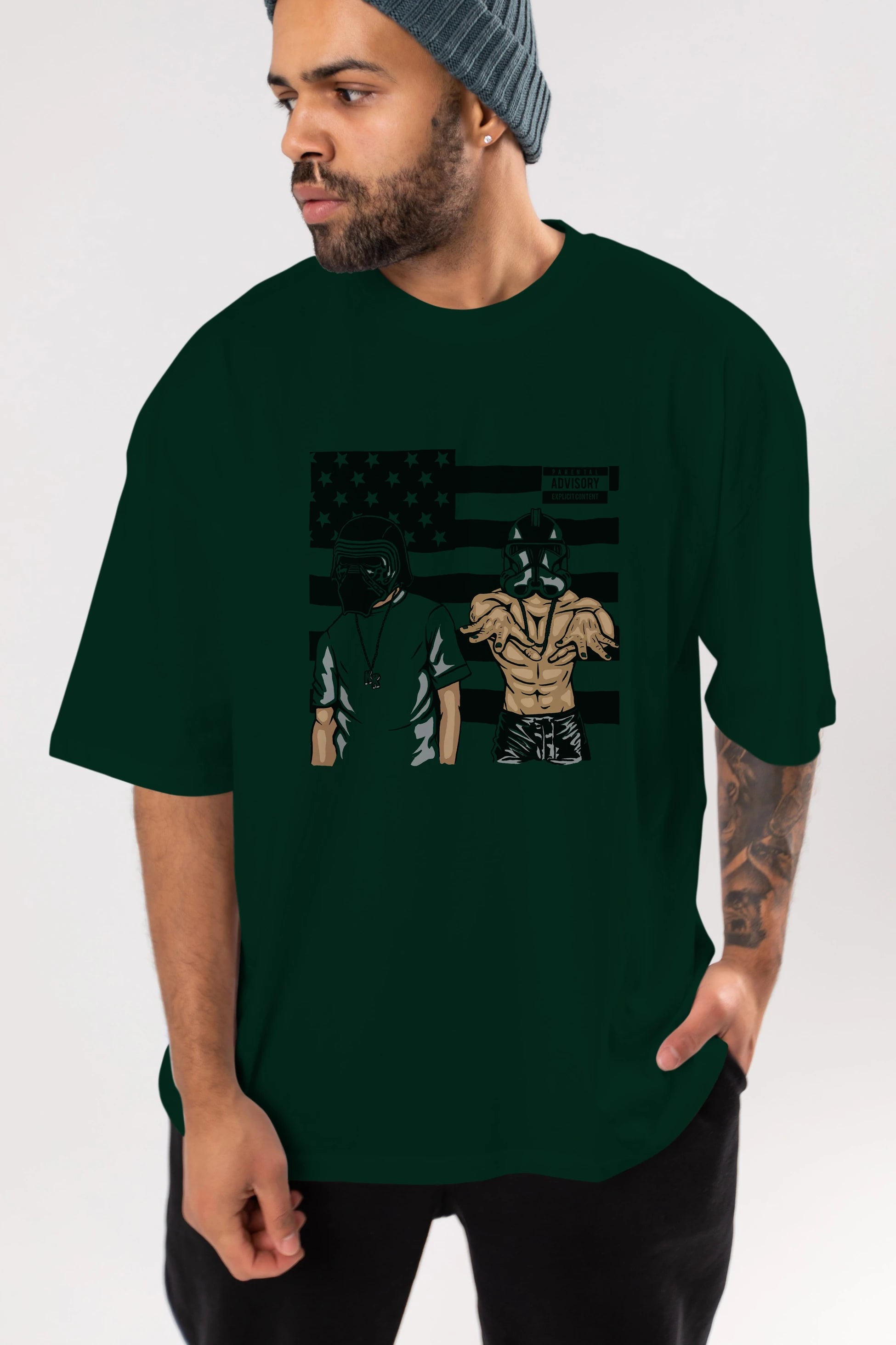 Darkonia Ön Baskılı Oversize t-shirt Erkek Kadın Unisex %100 Pamuk tişort