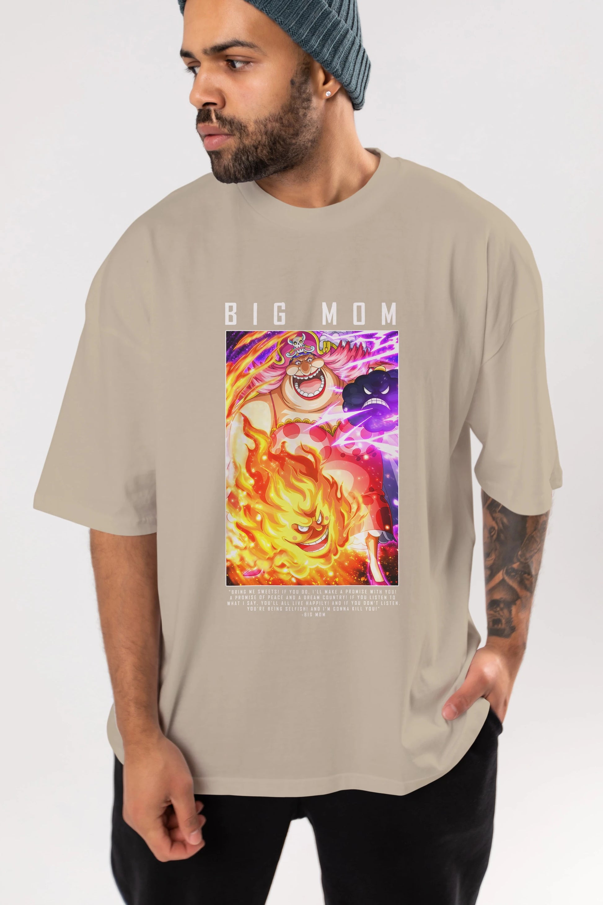 Charlotte Linlin Anime Ön Baskılı Oversize t-shirt Erkek Kadın Unisex