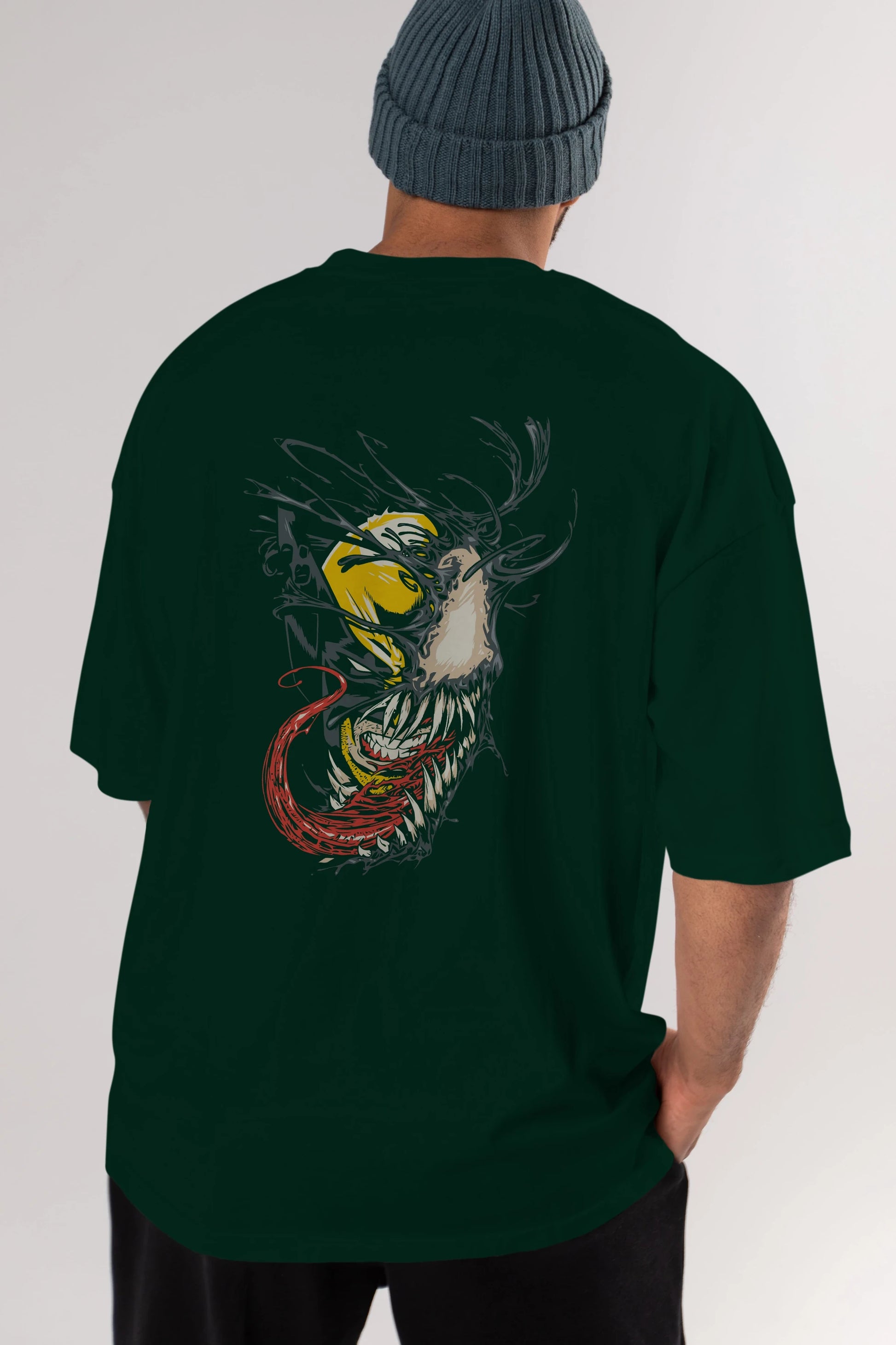 Venom (4) Arka Baskılı Oversize t-shirt Erkek Kadın Unisex %100 Pamuk Bisiklet Yaka tişort