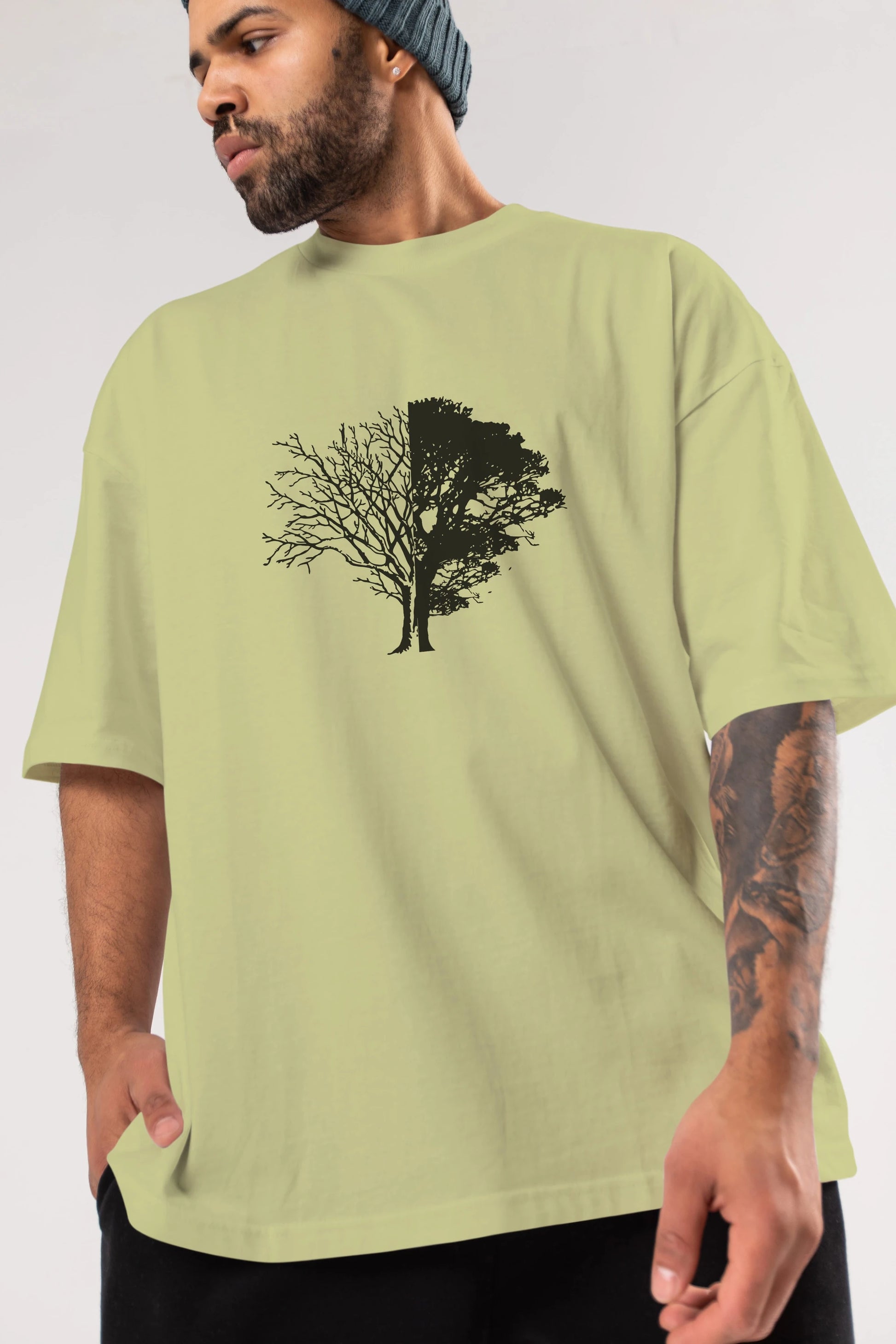 Life And Death Ön Baskılı Oversize t-shirt %100 pamuk Erkek Kadın Unisex