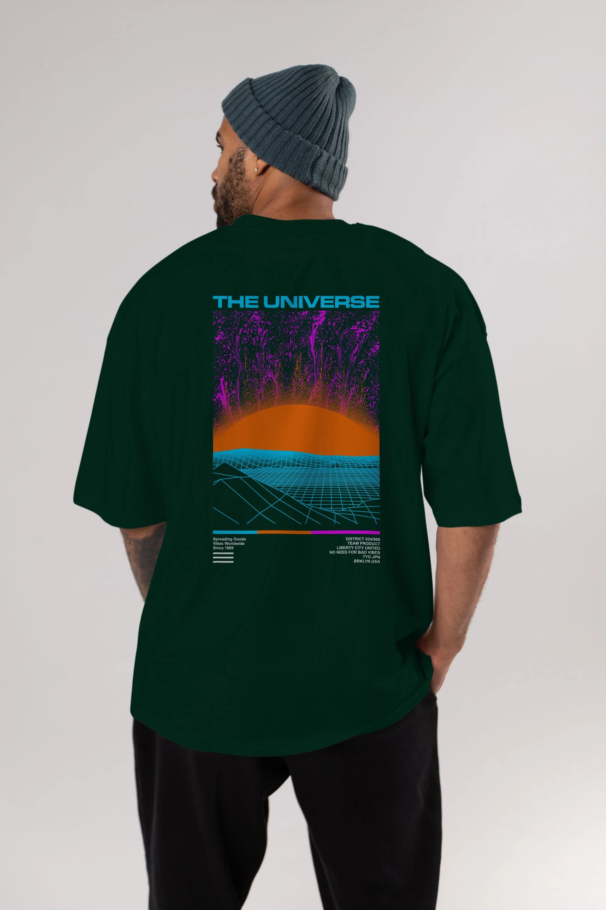 The Universe Arka Baskılı Oversize t-shirt Erkek Kadın Unisex